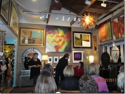 My book launch for "Beauty Lessons" at the Scott Laurent Gallery in Winter Park, Florida, in early 2011. I was so ill I had to read sitting down.