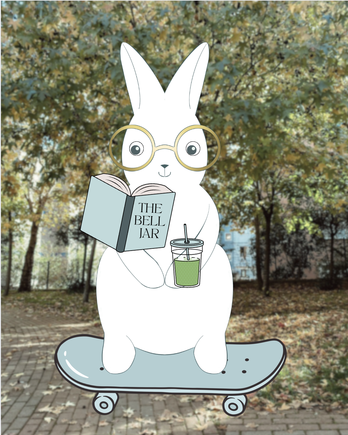 A Portrait of the Man Reading The Bell Jar Next to the Fountain in the Liberal Arts Plaza by Julie Megason