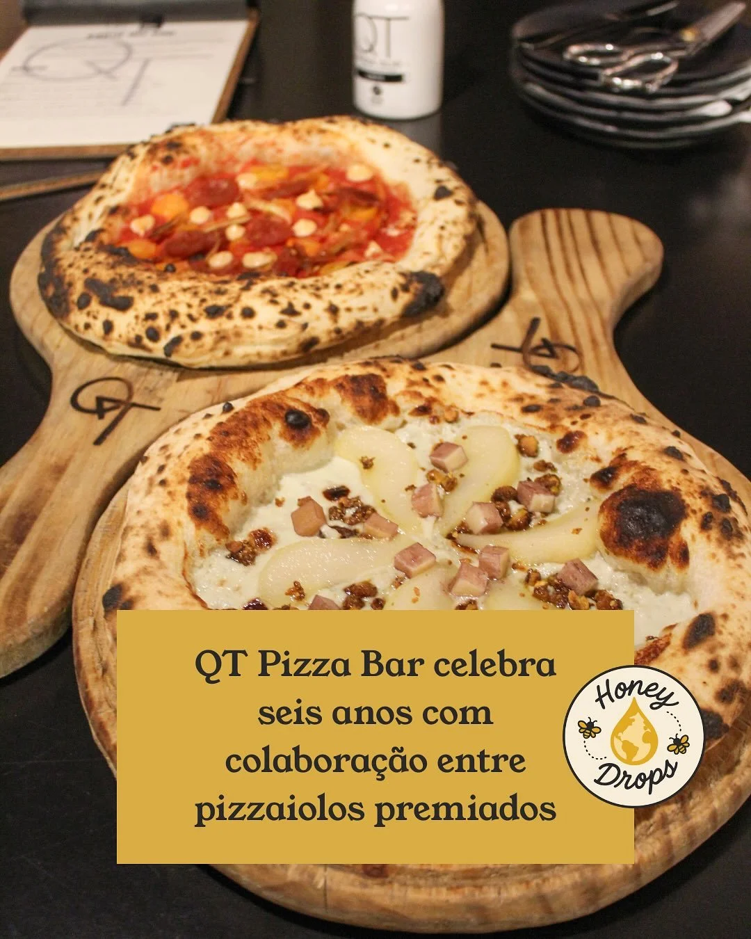 Em comemora&ccedil;&atilde;o aos seis anos de opera&ccedil;&atilde;o, a @qtpizzabar apresenta duas novas receitas que ficam dispon&iacute;veis no card&aacute;pio at&eacute; dezembro. As cria&ccedil;&otilde;es fazem parte do projeto &ldquo;Pizzas dos 