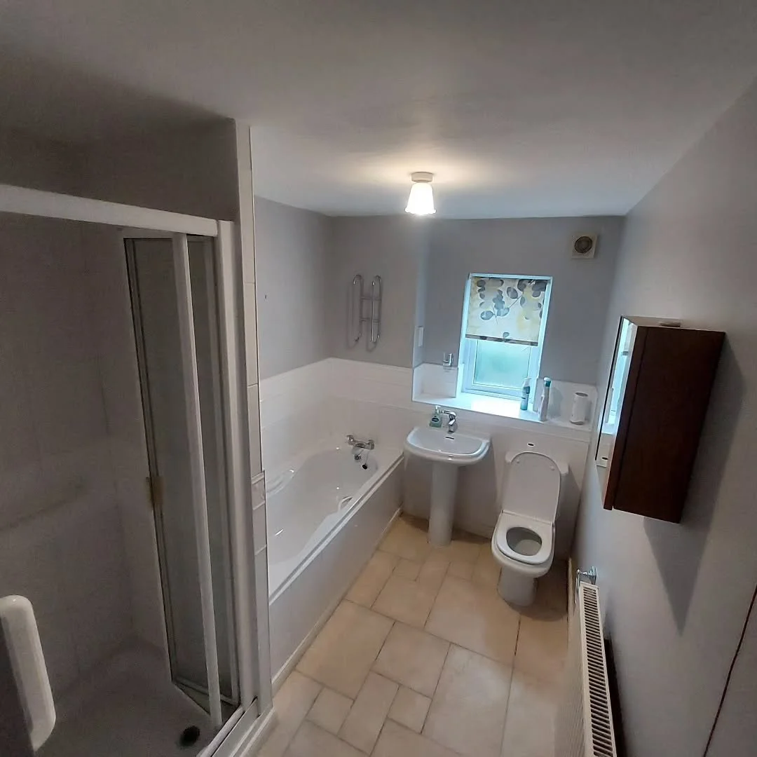 Big changes to this shower room. Bringing it to life with marble style shower panels.