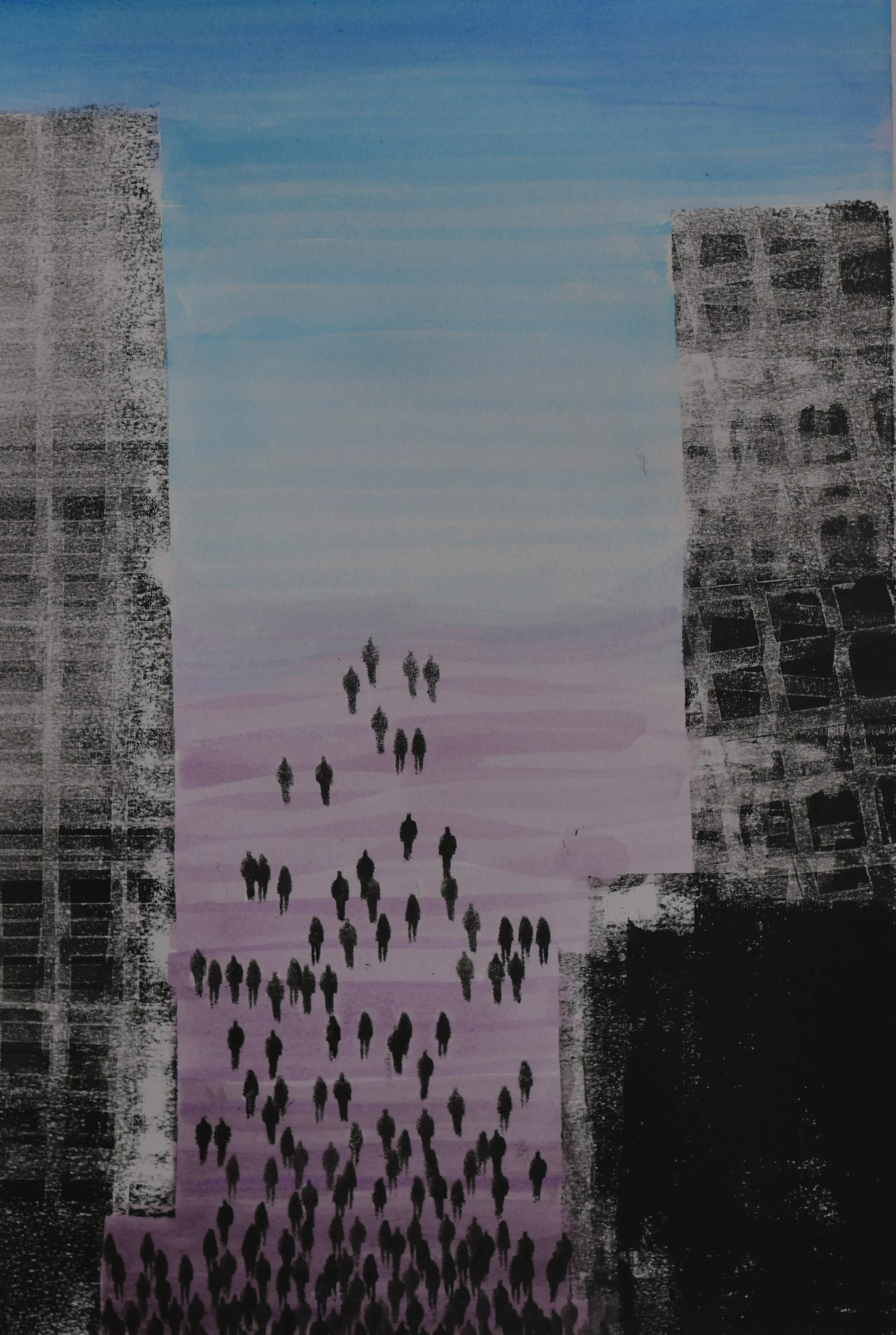 Urban landscape 1 - Acrylic on paper 250g. primed with gesso - 39x27 cms
