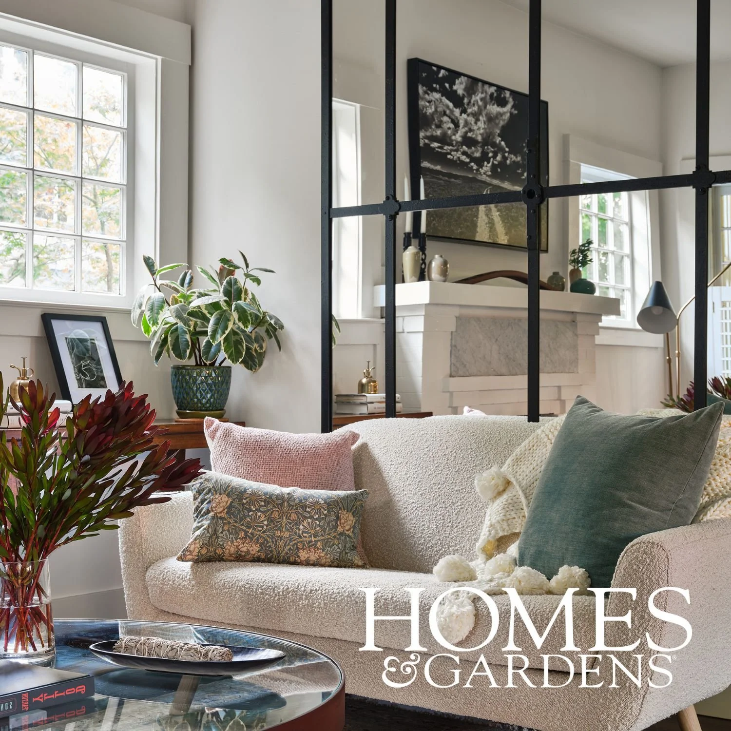 Eclectic San Anselmo living room, featured in Homes & Gardens
