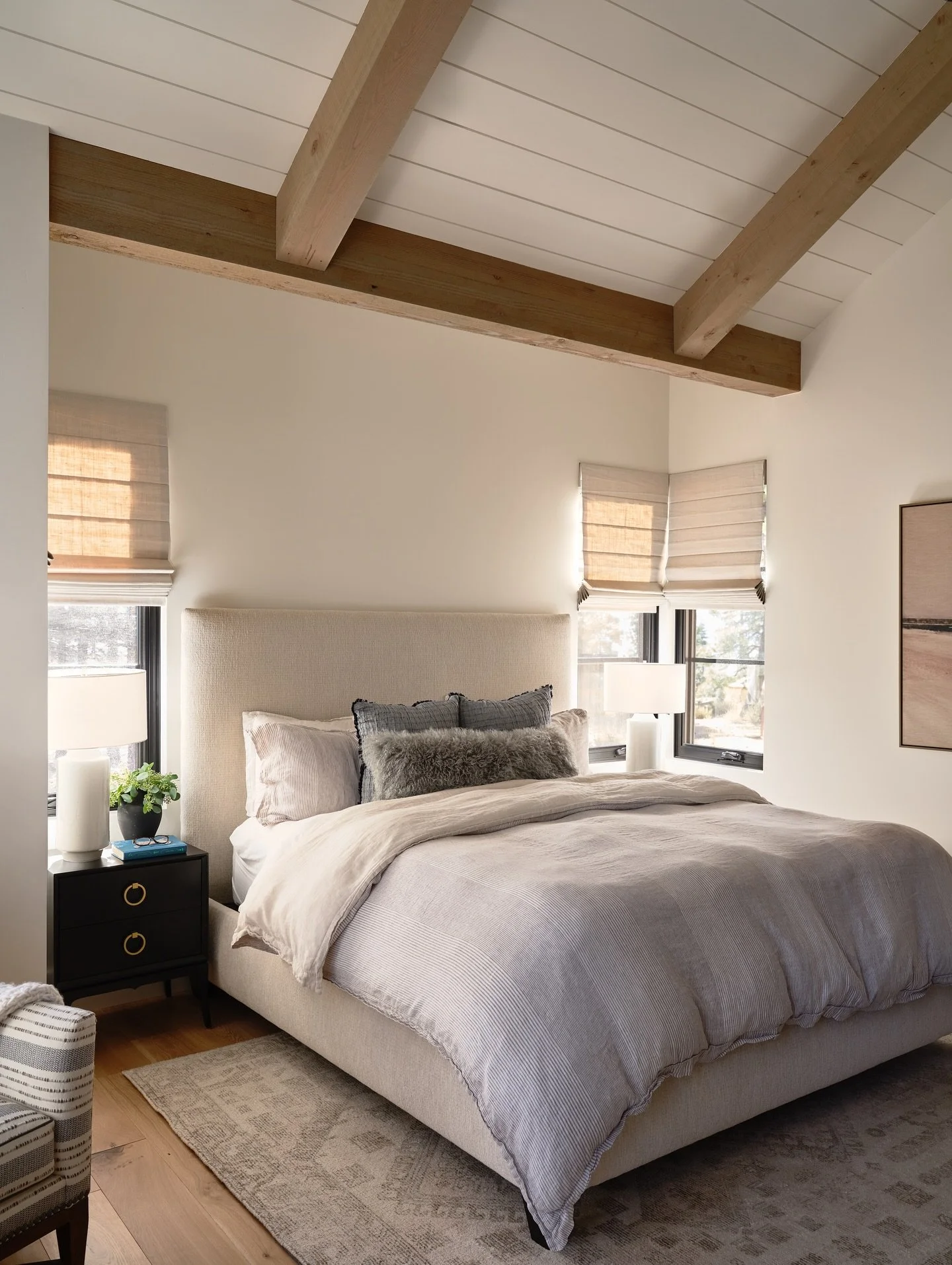 Soft neutrals, cool, airy tones and just enough fluff to make it impossible to leave the bed! 

Interior Design: @jkb_homedesign 
Photography: @jessicaburke 

#jkbhomedesign 

#palosverdesestates #interiors #laketahoehomes #southbayinteriordesign #ma