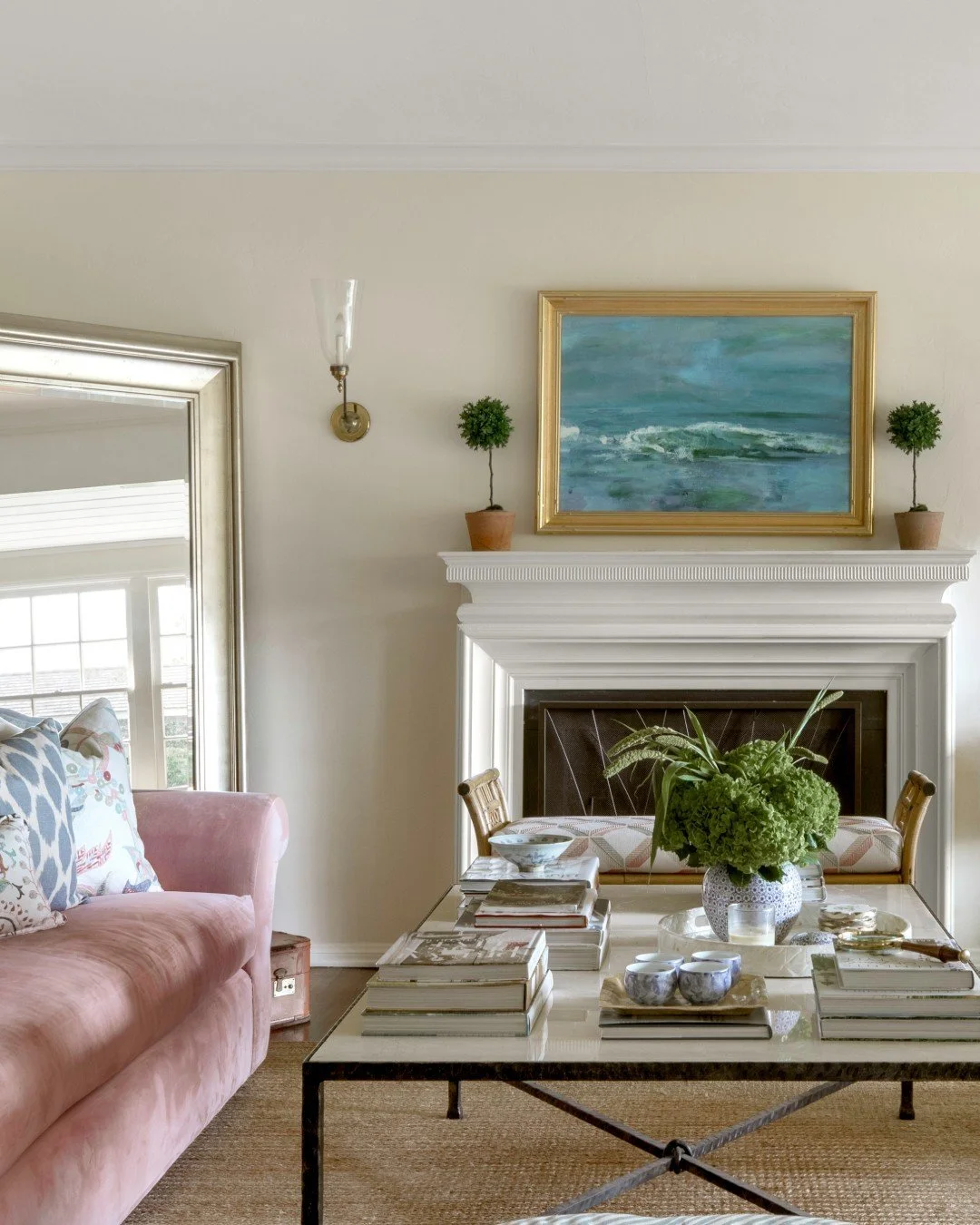 Spring feels like the perfect time for a fresh reveal!

This 1950s ranch always had timeless bones and undeniable charm, we simply brought it into the now. Designed for a modern family (and their four-legged friends), this living room blends classic 