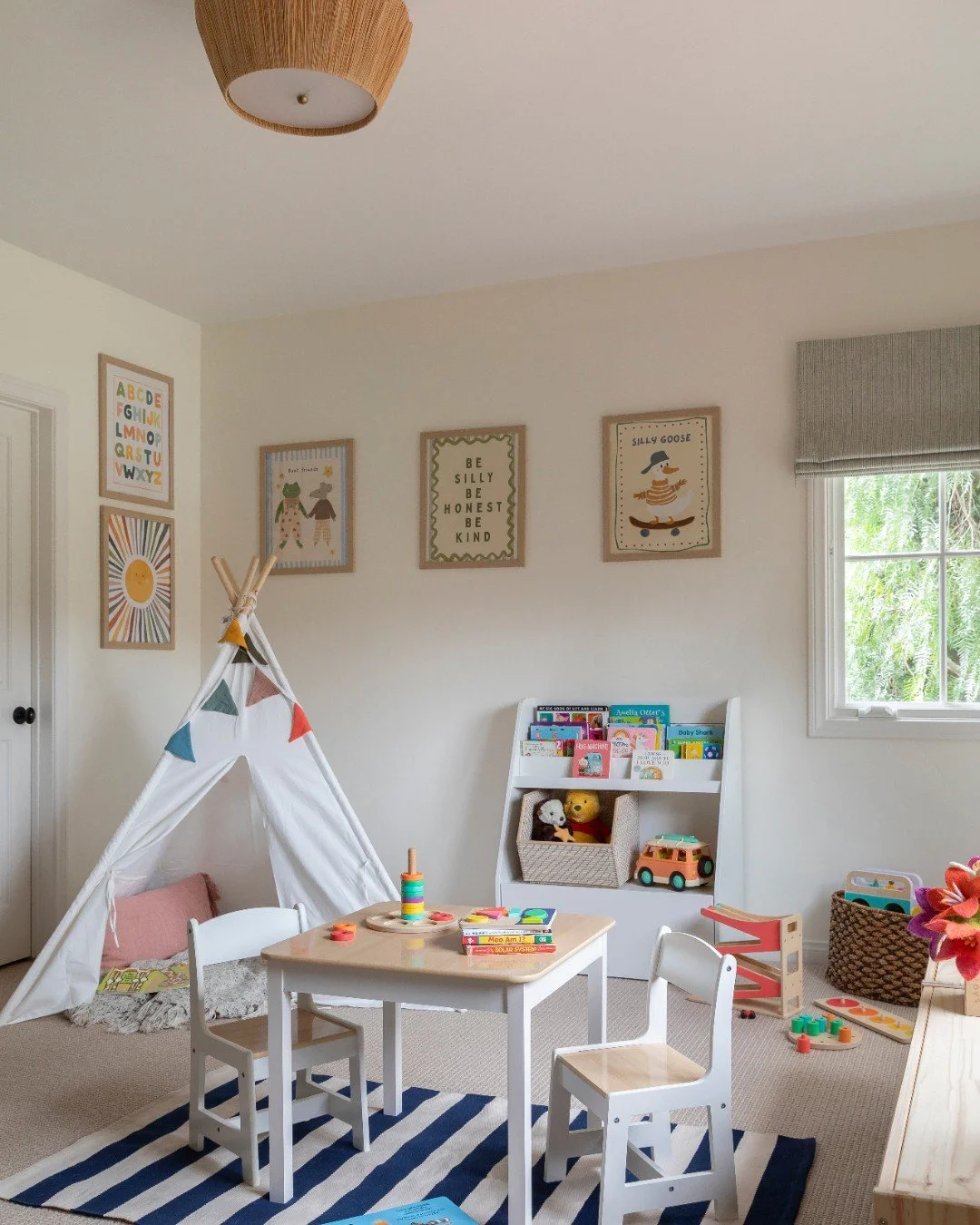 Can you believe this is the same space? 

From flat and forgettable to soft, fresh, and full of charm 🤍

In the playroom, we wanted to bring in a sense of calm, light, and just the right amount of playful energy. The result is a room that feels time