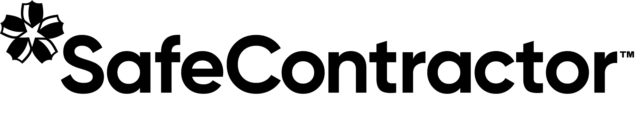Logo for SafeContractor with a stylized flower icon