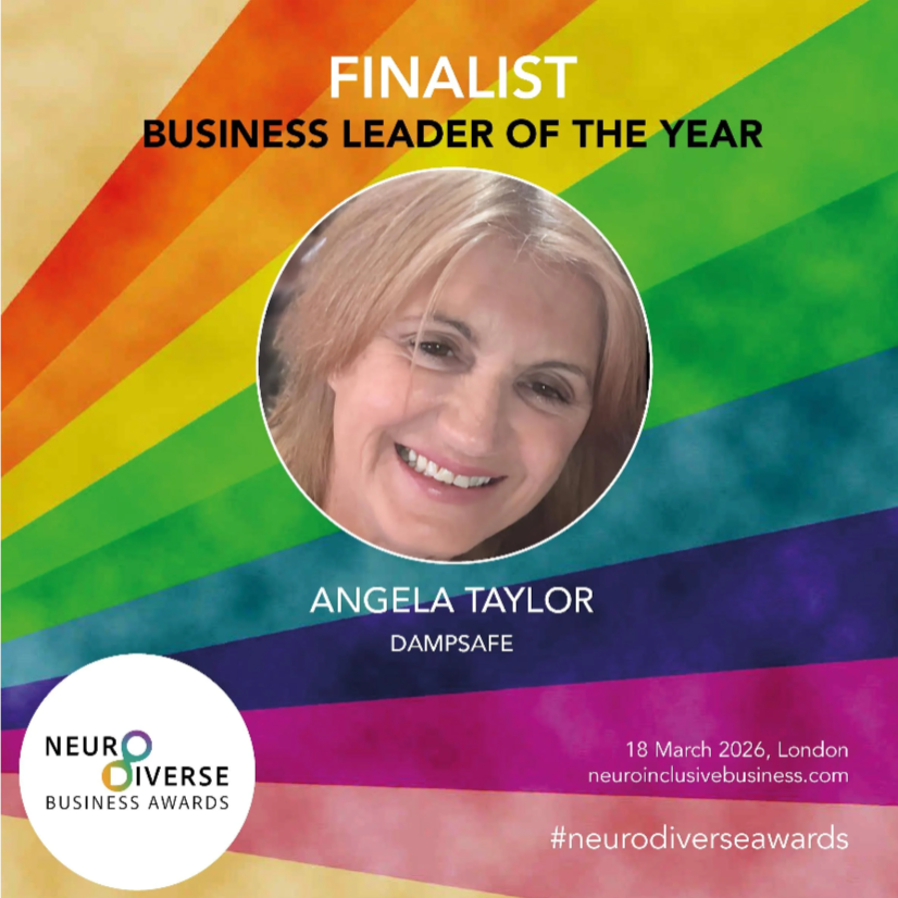 Angela Taylor of Dampsafe named finalist for Business Leader of the Year at the Neurodiverse Business Awards 2026.