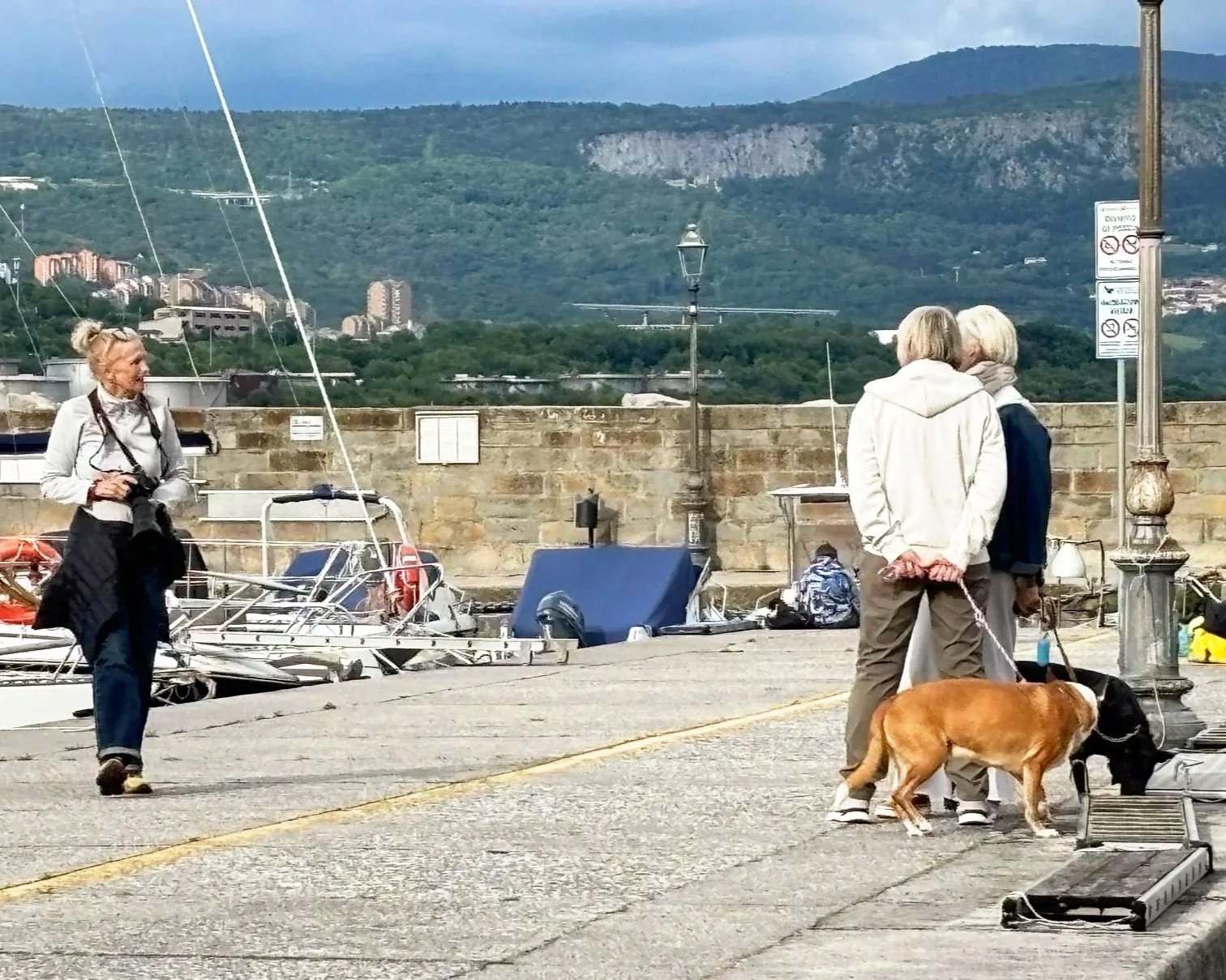 Joy Bell with clients on Hotel San Rocco Pier Muggia 
