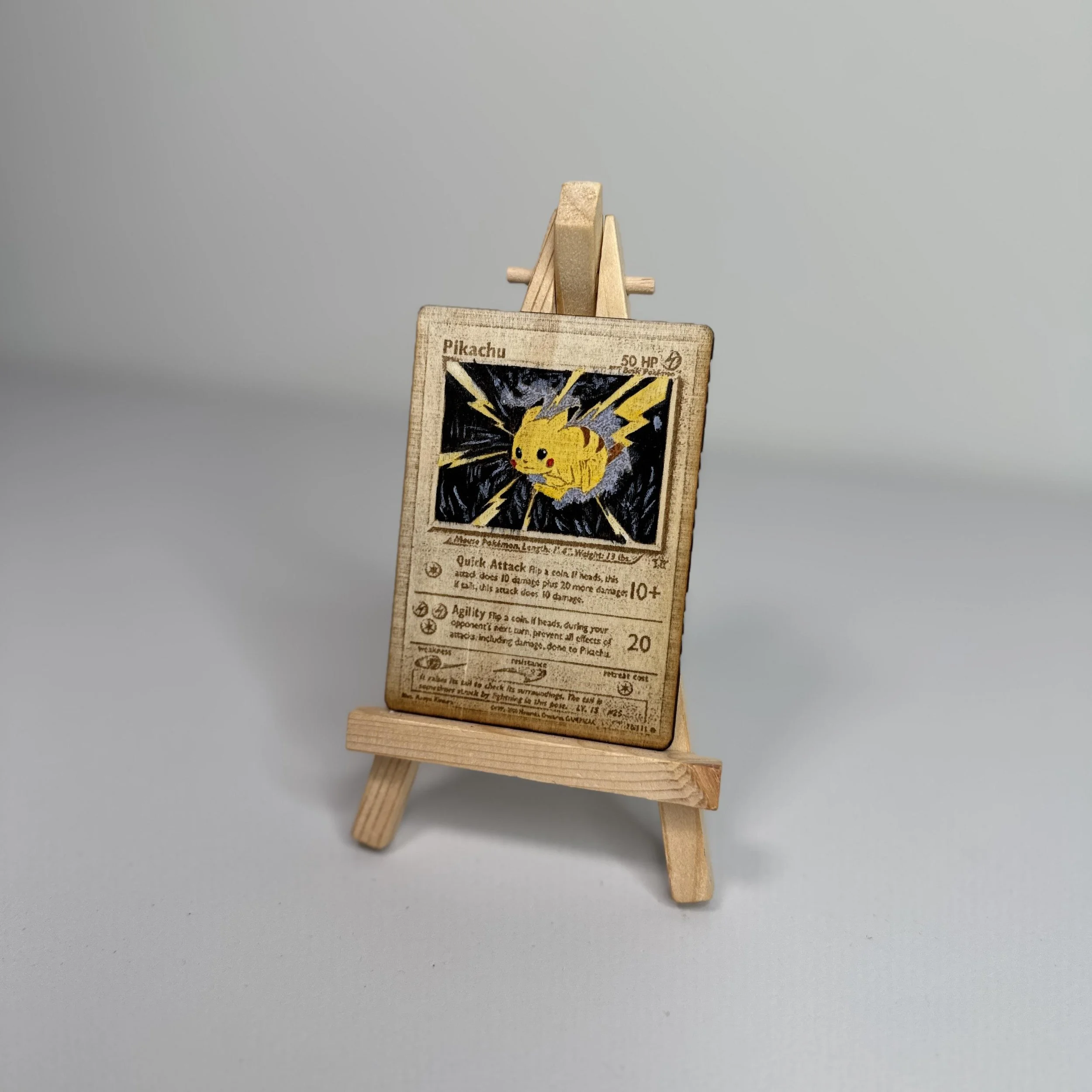 Pikachu (70) Engraved Wooden TCG Card