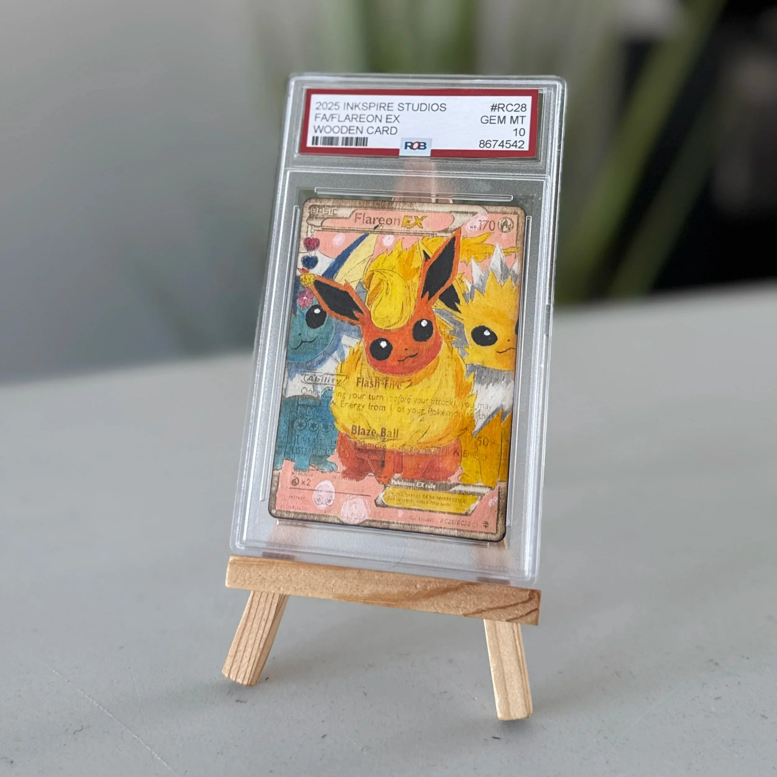 Flareon (RC28) Engraved Wooden TCG Card