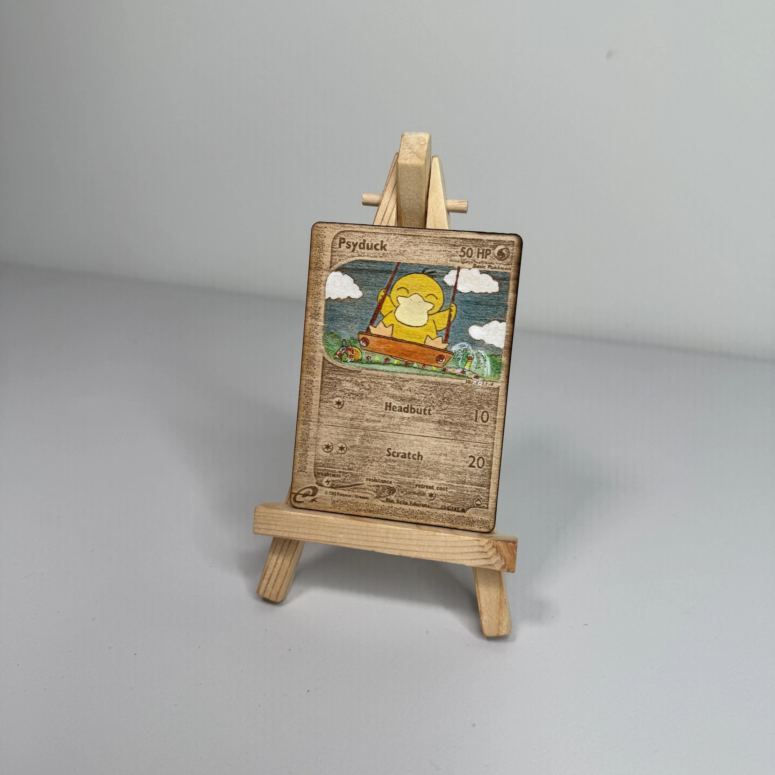 Psyduck (104) Engraved Wooden TCG Card