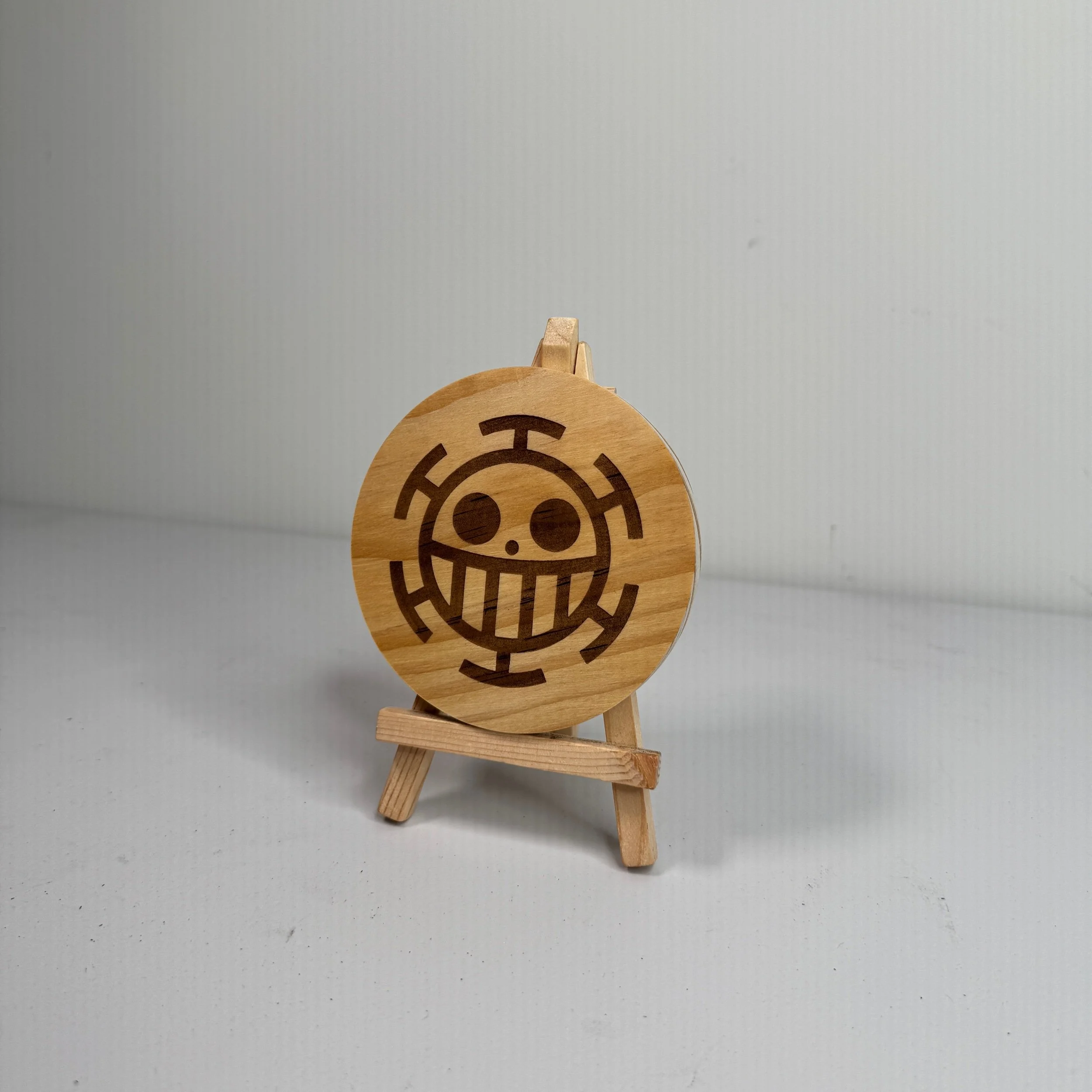 Hearts Pirates Engraved Wooden Coaster – Personalized Laser Engraved