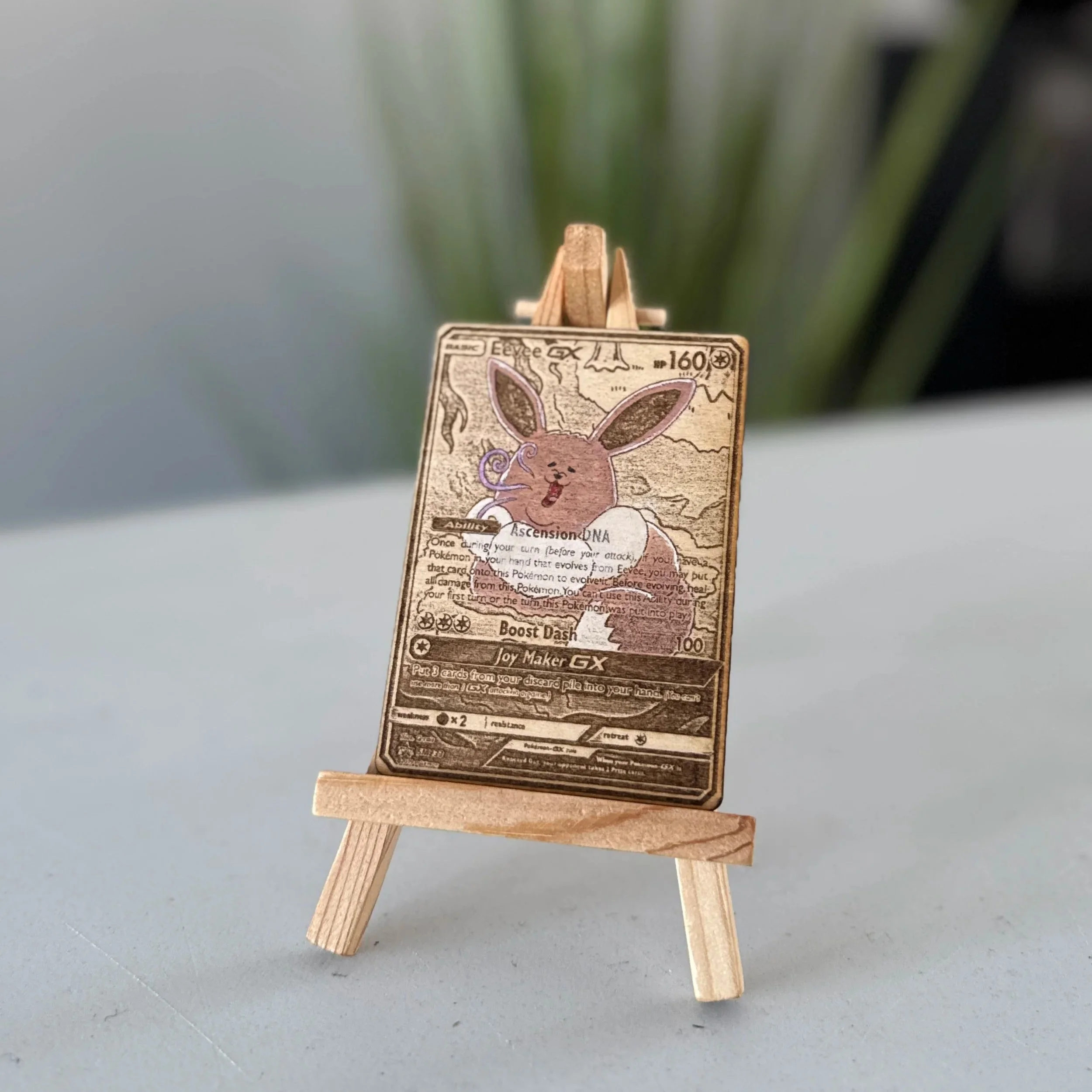 Eevee (233) Engraved Wooden TCG Card
