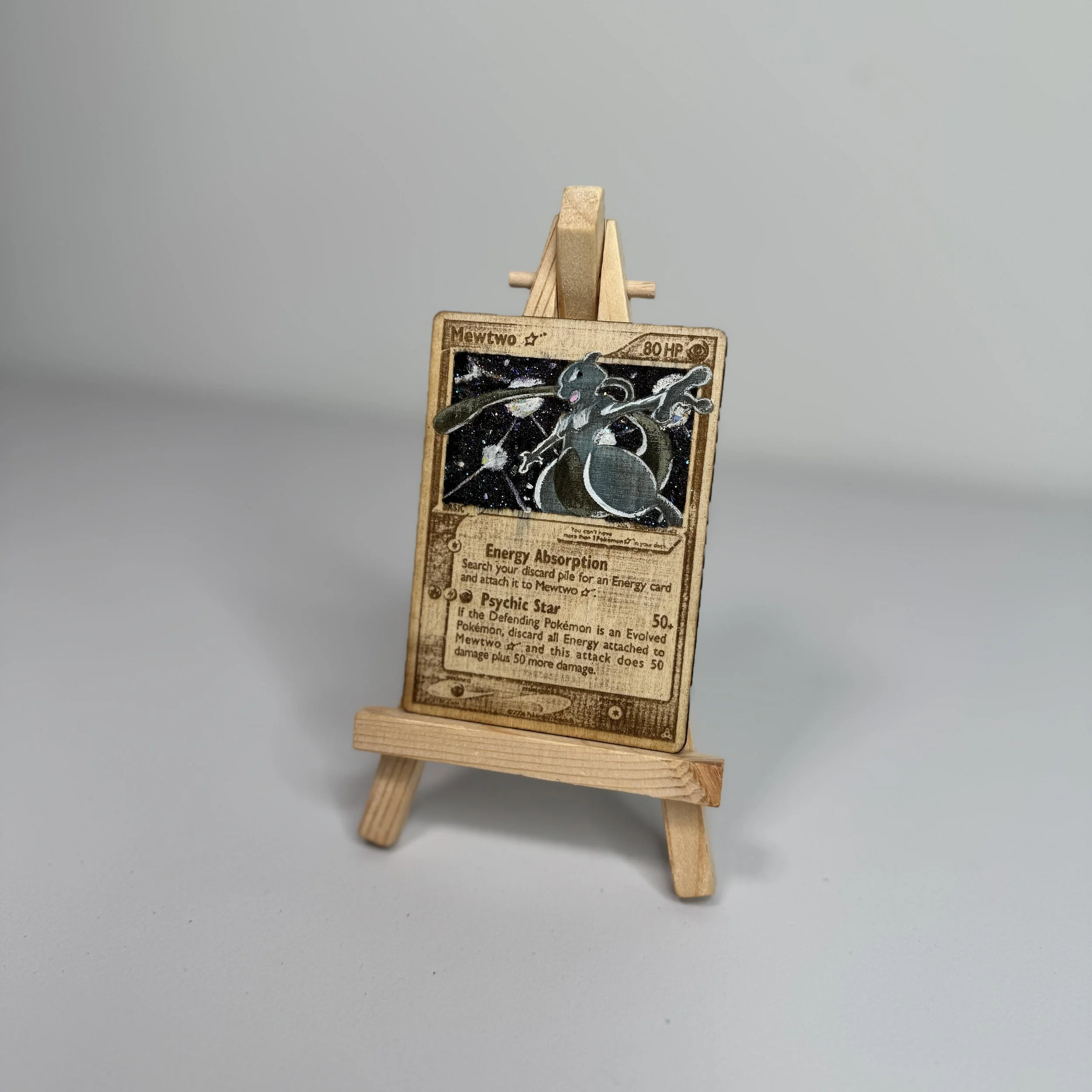 Mewtwo (103) Engraved Wooden TCG Card