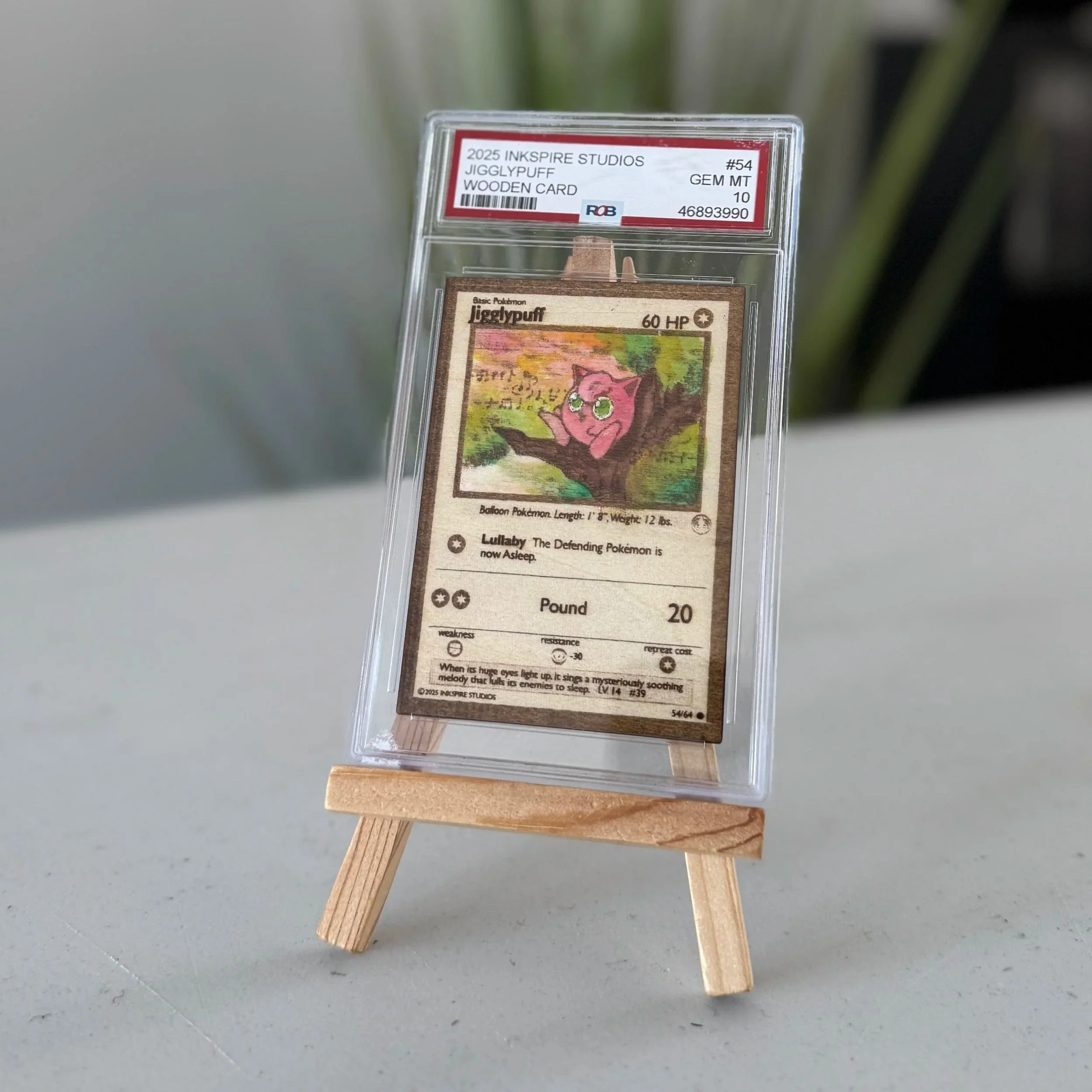 Jigglypuff (54) Engraved Wooden TCG Card