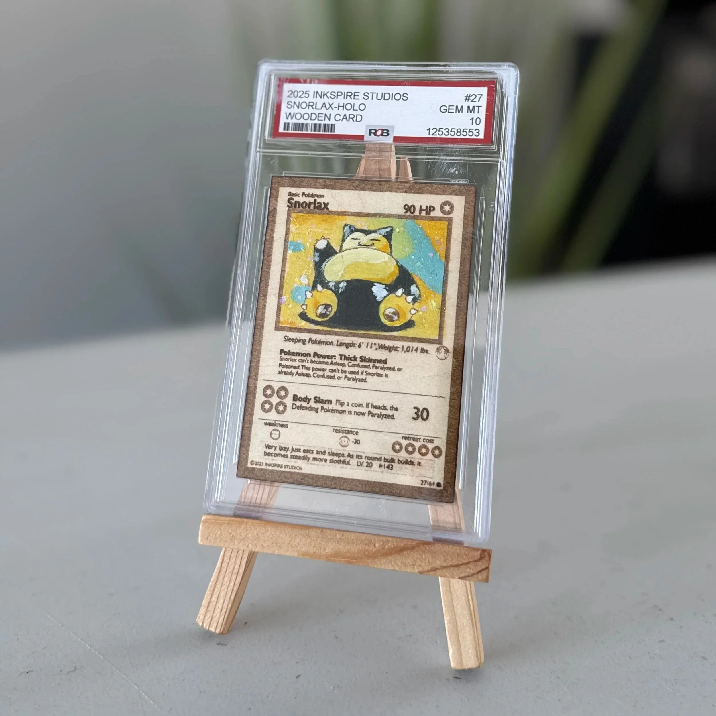 Snorlax (27) Engraved Wooden TCG Card