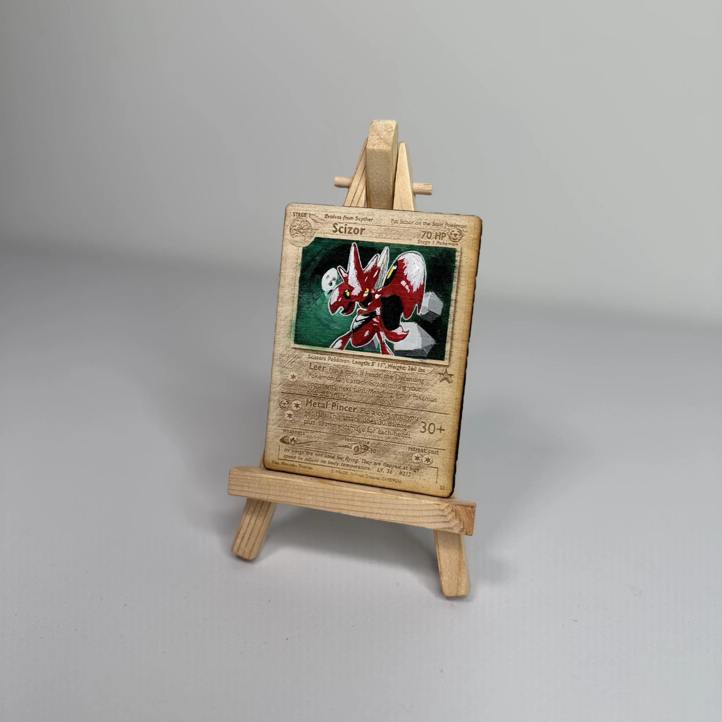 Scizor (32) Engraved Wooden TCG Card