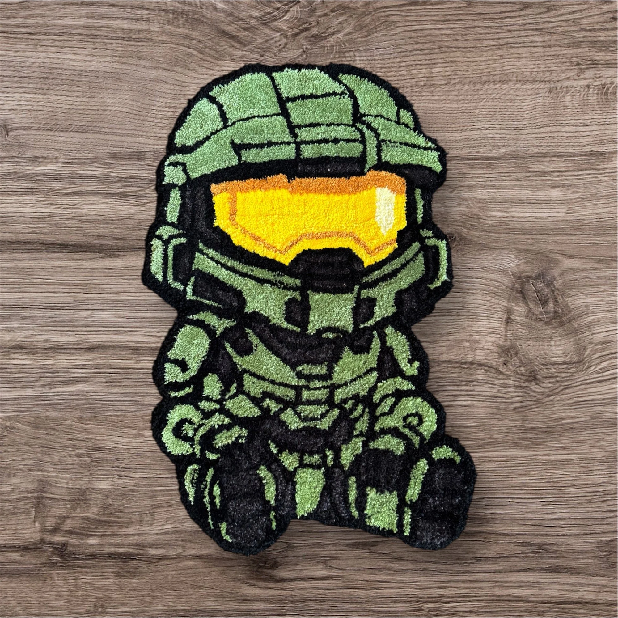 Master Chief Handmade Rug – 2ft x 1.5ft Acrylic Yarn