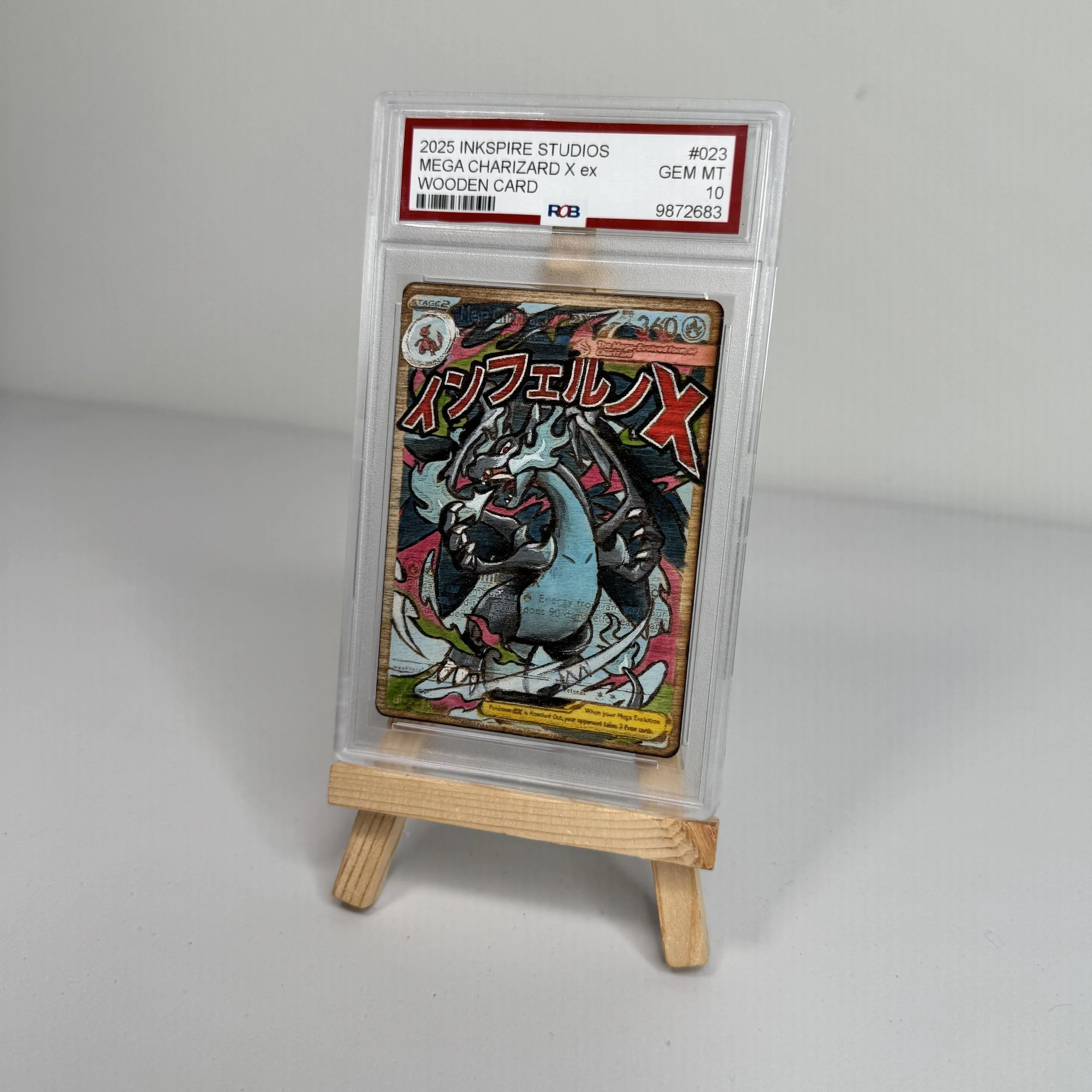 Mega Charizard (23) Engraved Wooden TCG Card