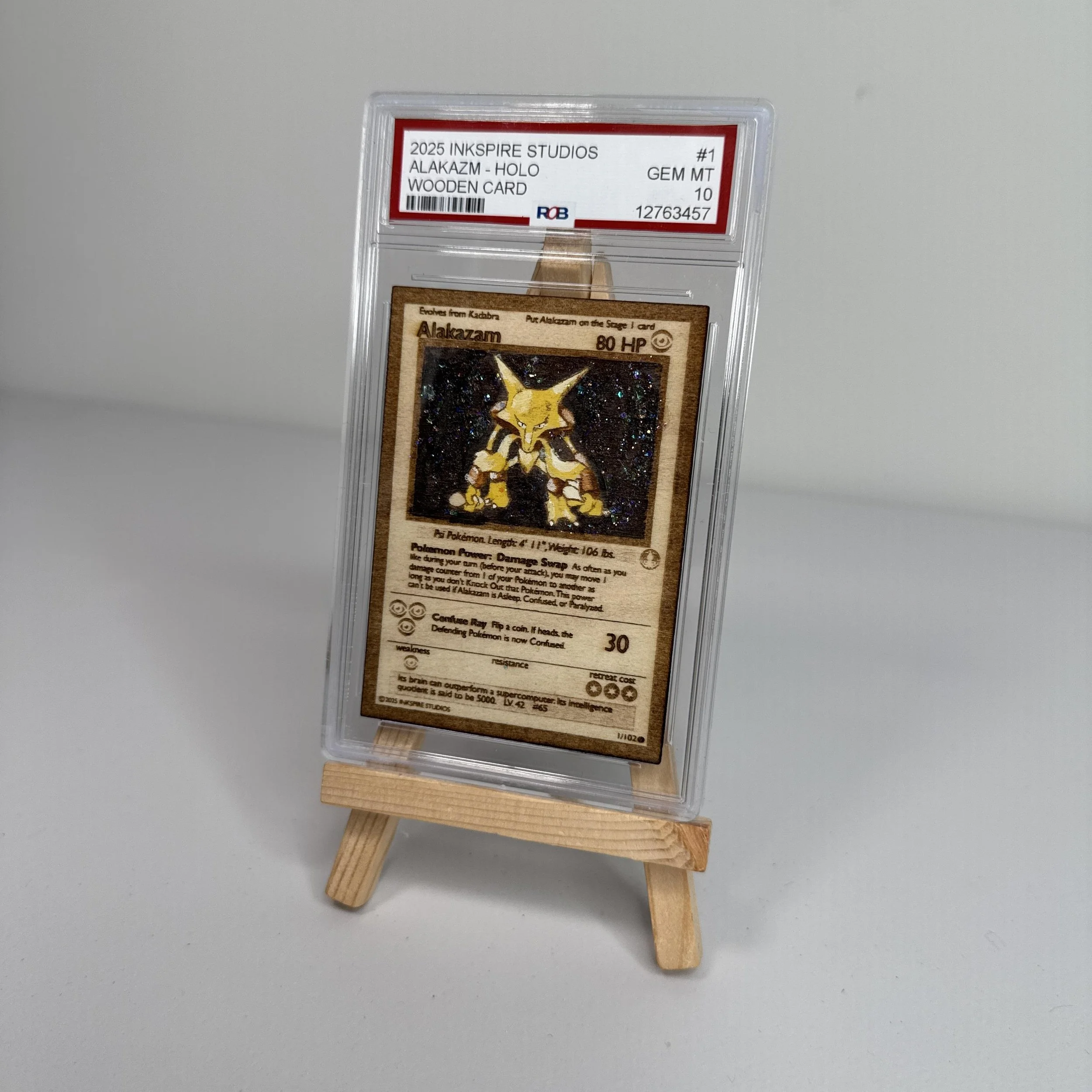 Alakazm (1) Engraved Wooden TCG Card
