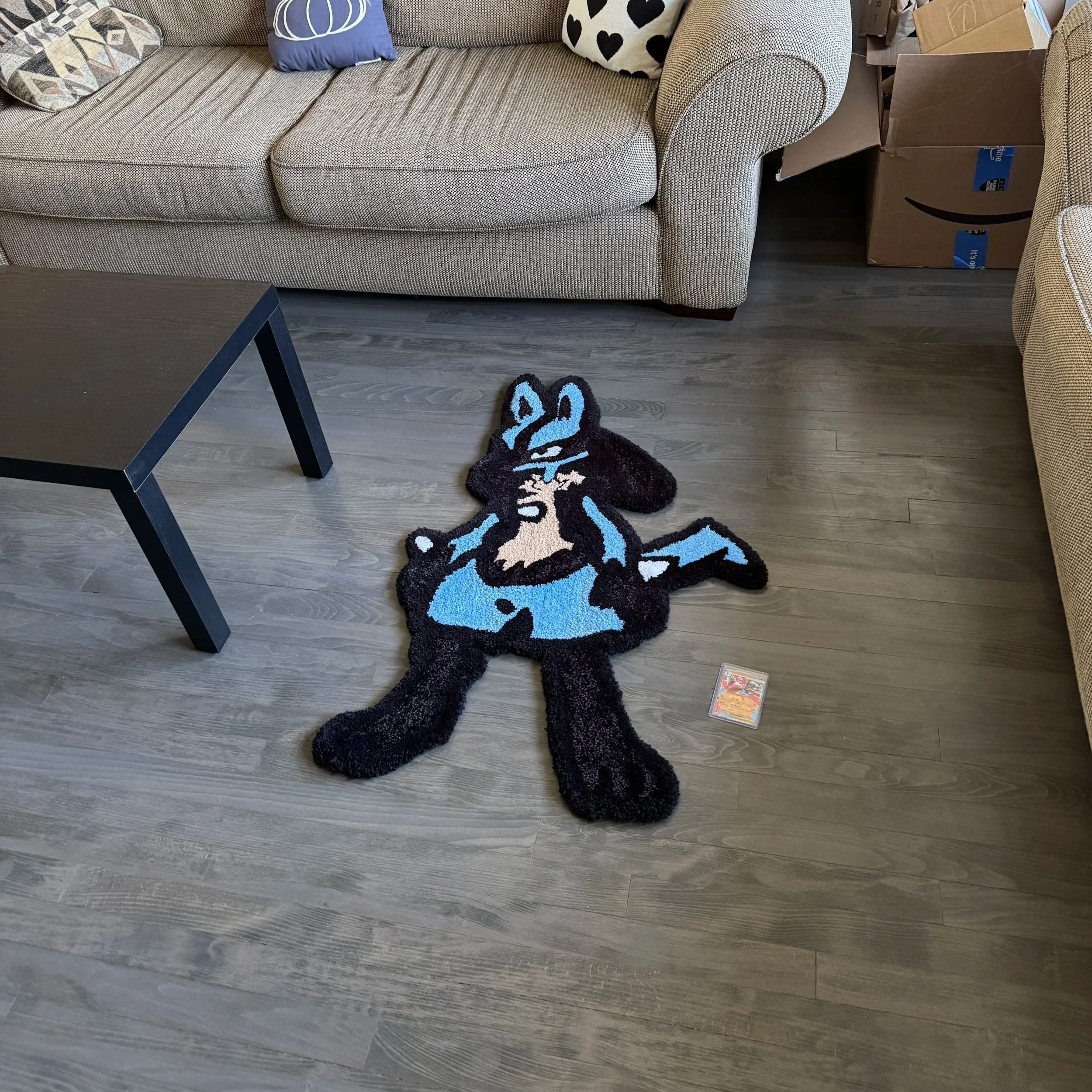 Lucario Handmade Pokemon Rug – 3ft x 2.5ft Acrylic Yarn