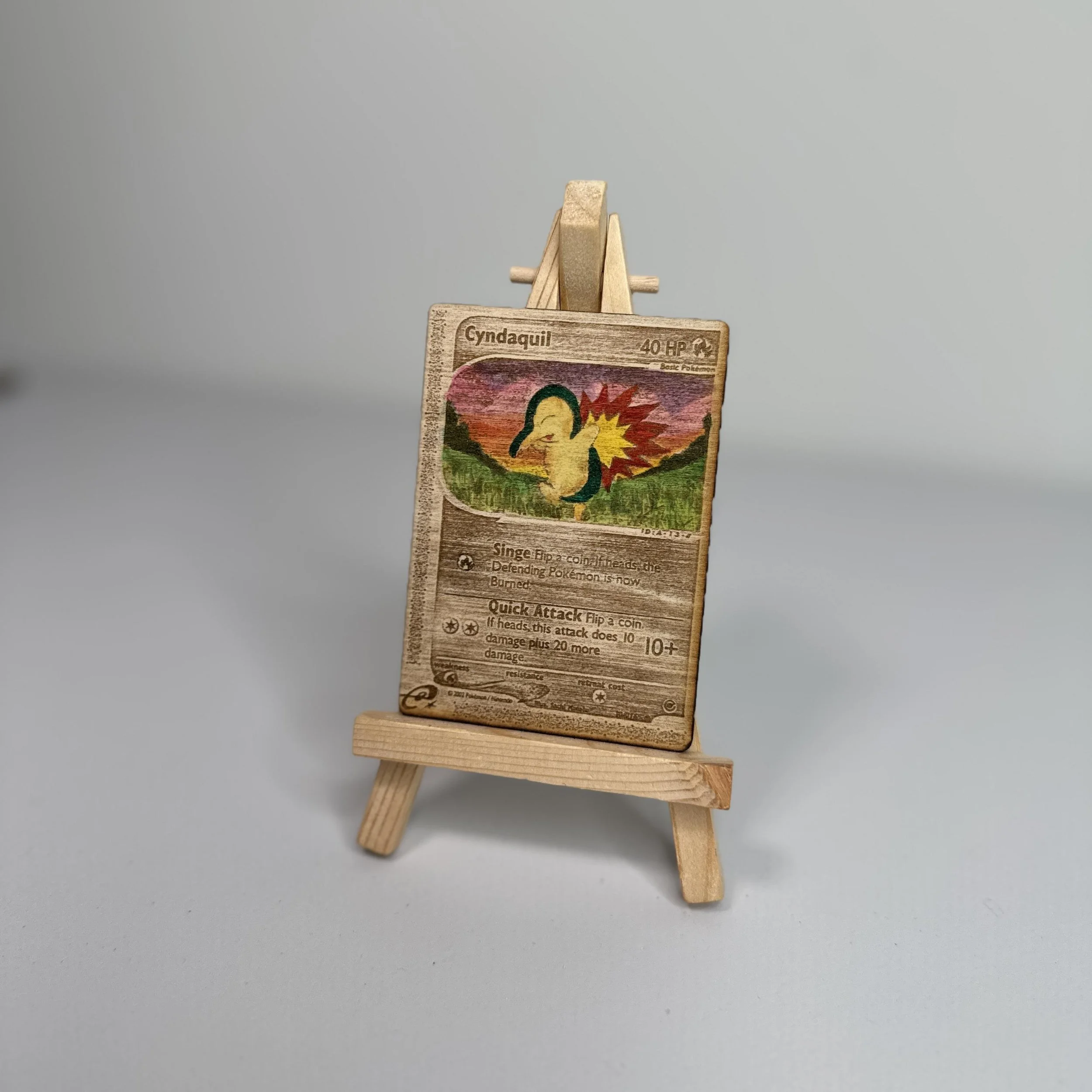 Cyndaquil (104) Engraved Wooden TCG Card