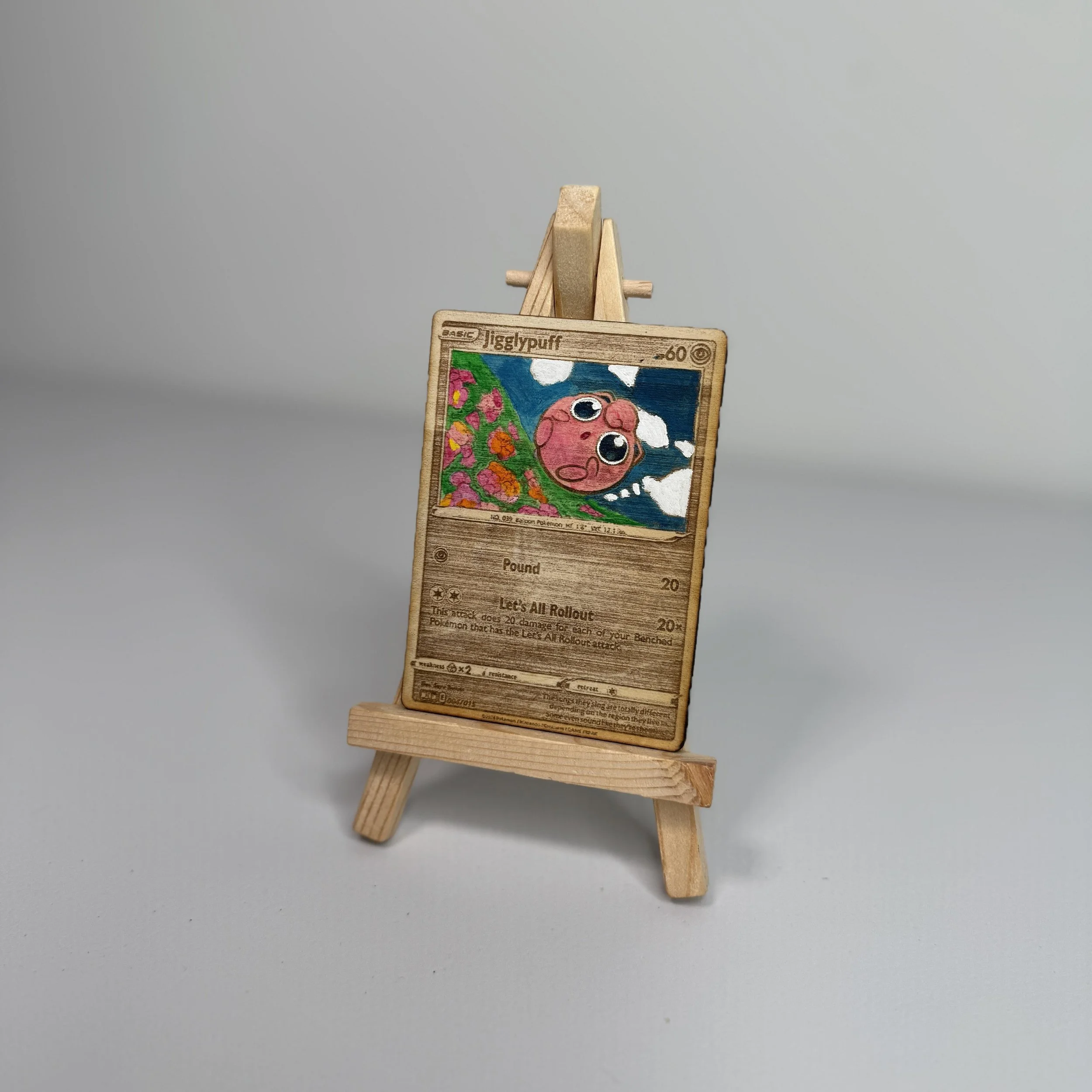 Jigglypuff (110) Engraved Wooden TCG Card