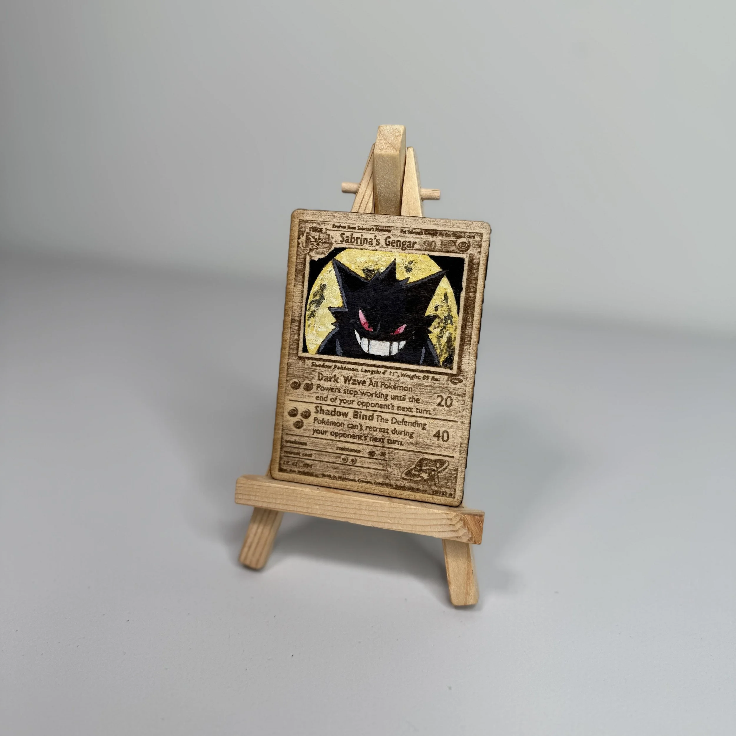 Sabrina's Gengar (29) Engraved Wooden TCG Card