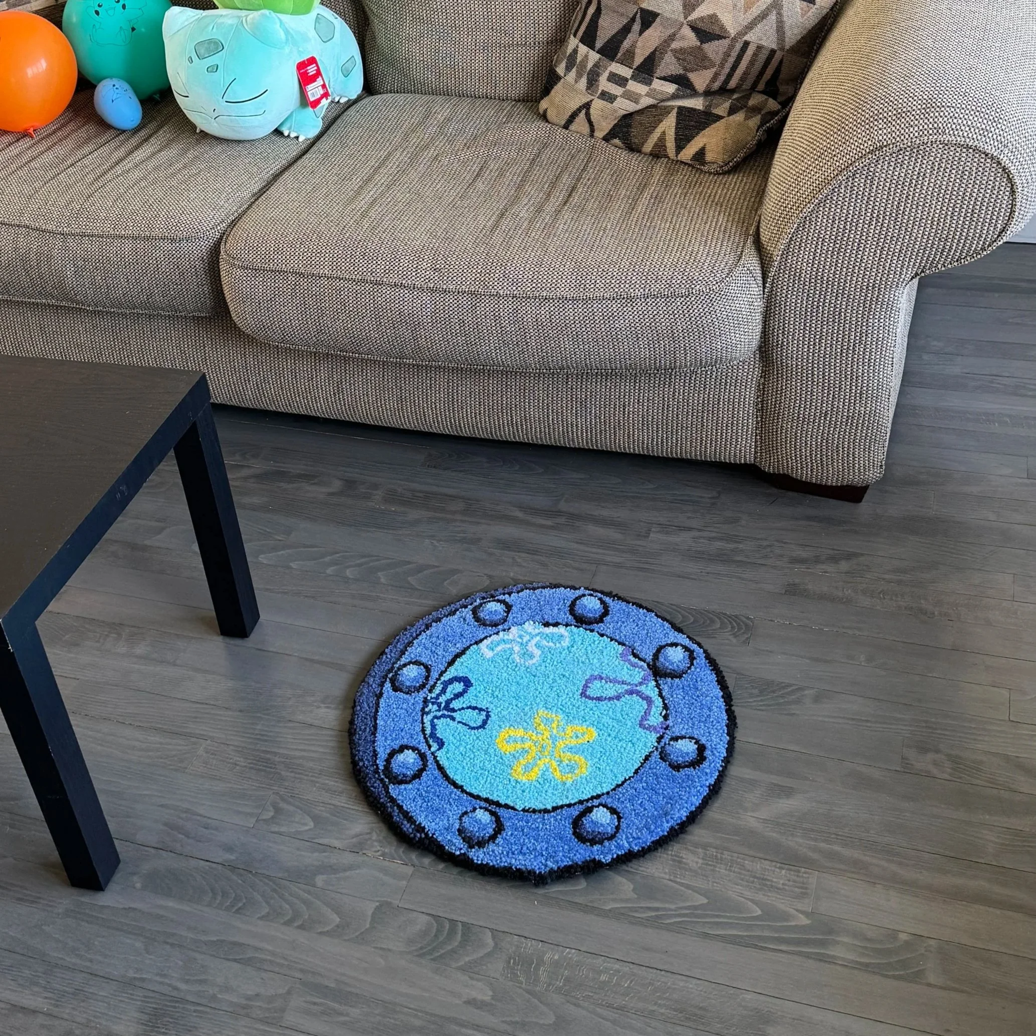 SpongeBob Manhole Handmade Rug – 2.5ft by 1.5ft Acrylic Yarn