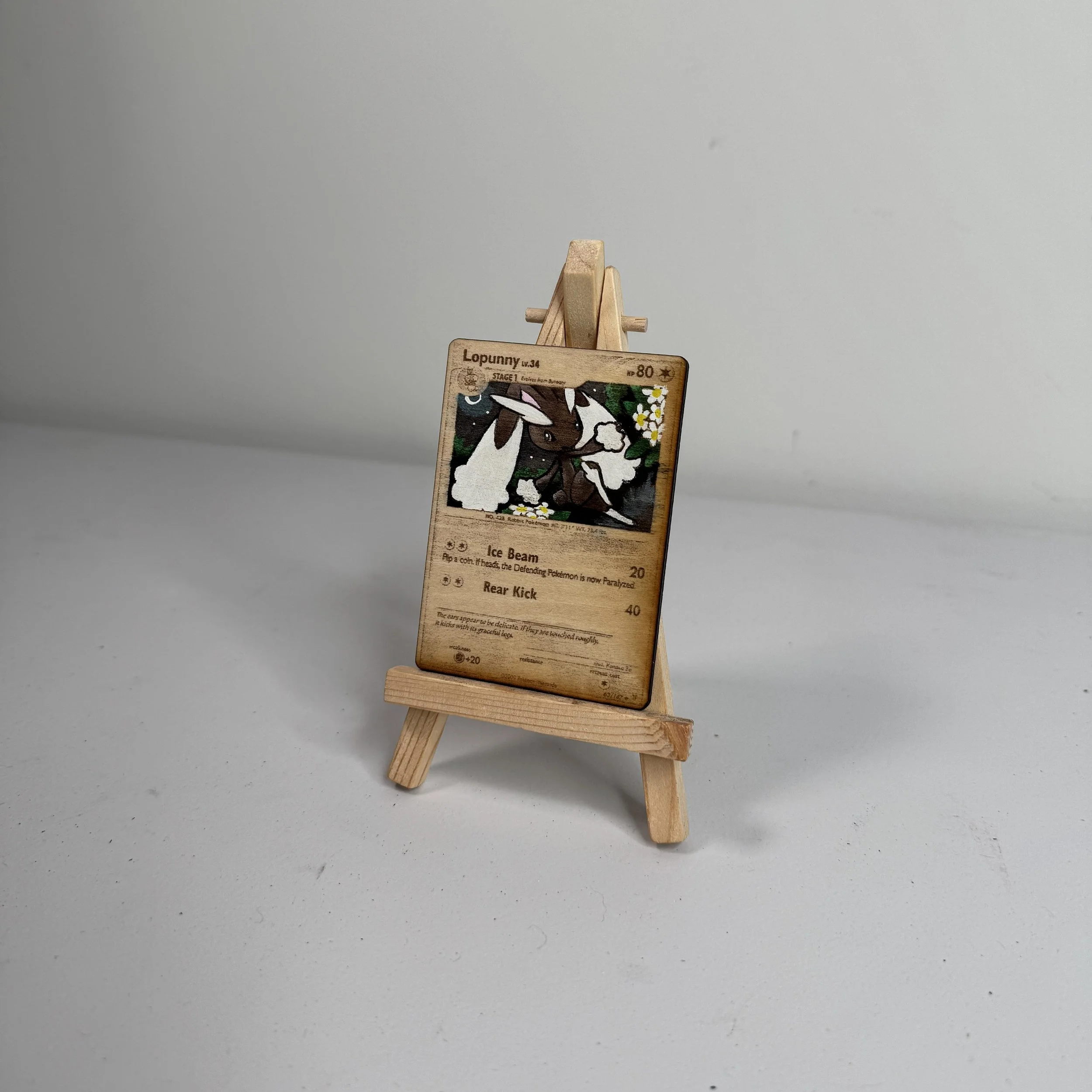 Lopunny (63) Engraved Wooden TCG Card