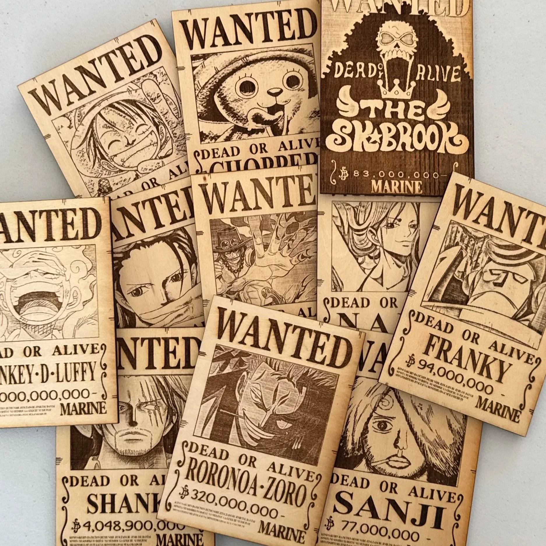 One Piece Engraved Wooden Wanted Poster – Any Poster!