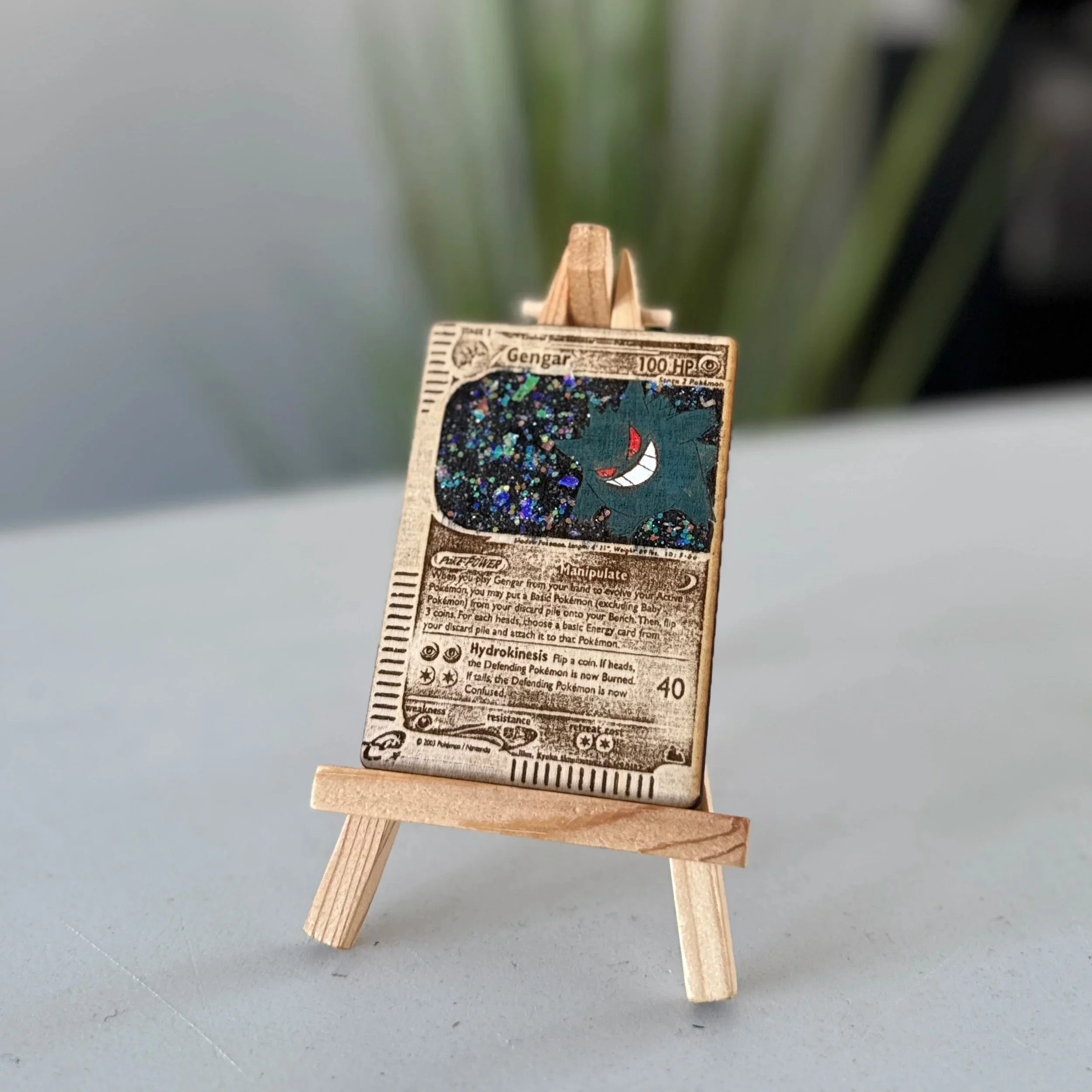 Gengar (10) Engraved Wooden TCG Card