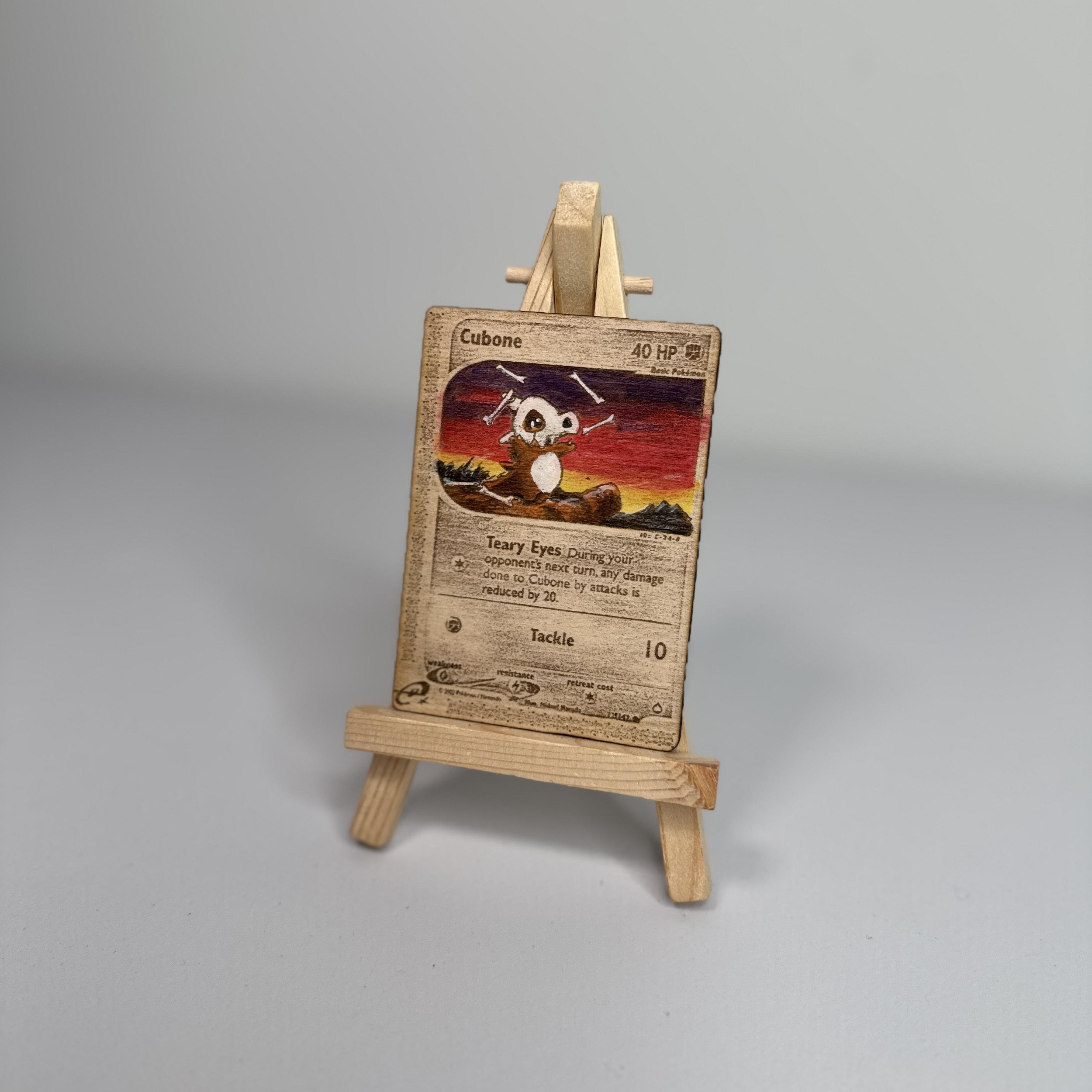 Cubone (72) Engraved Wooden TCG Card