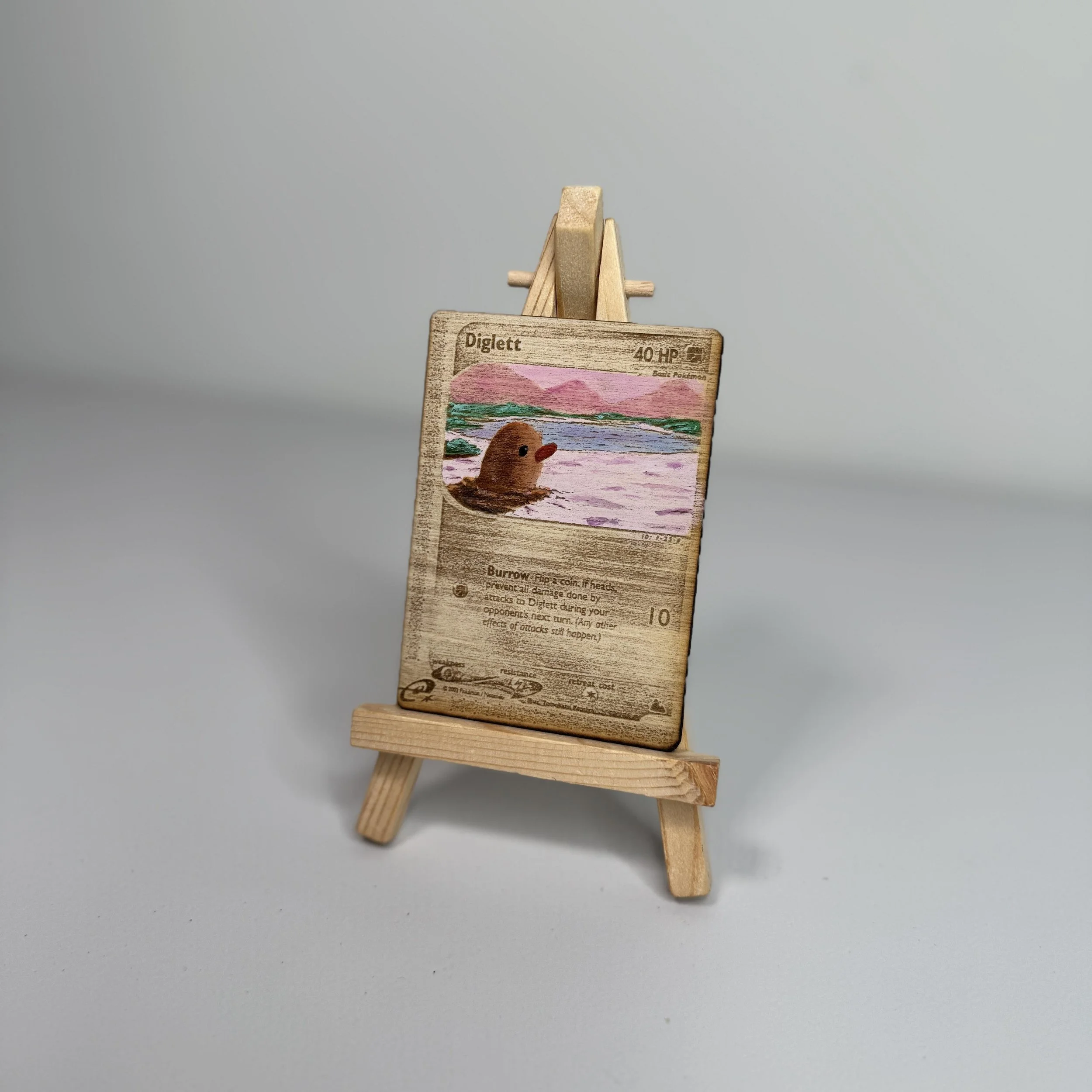 Diglett (50) Engraved Wooden TCG Card
