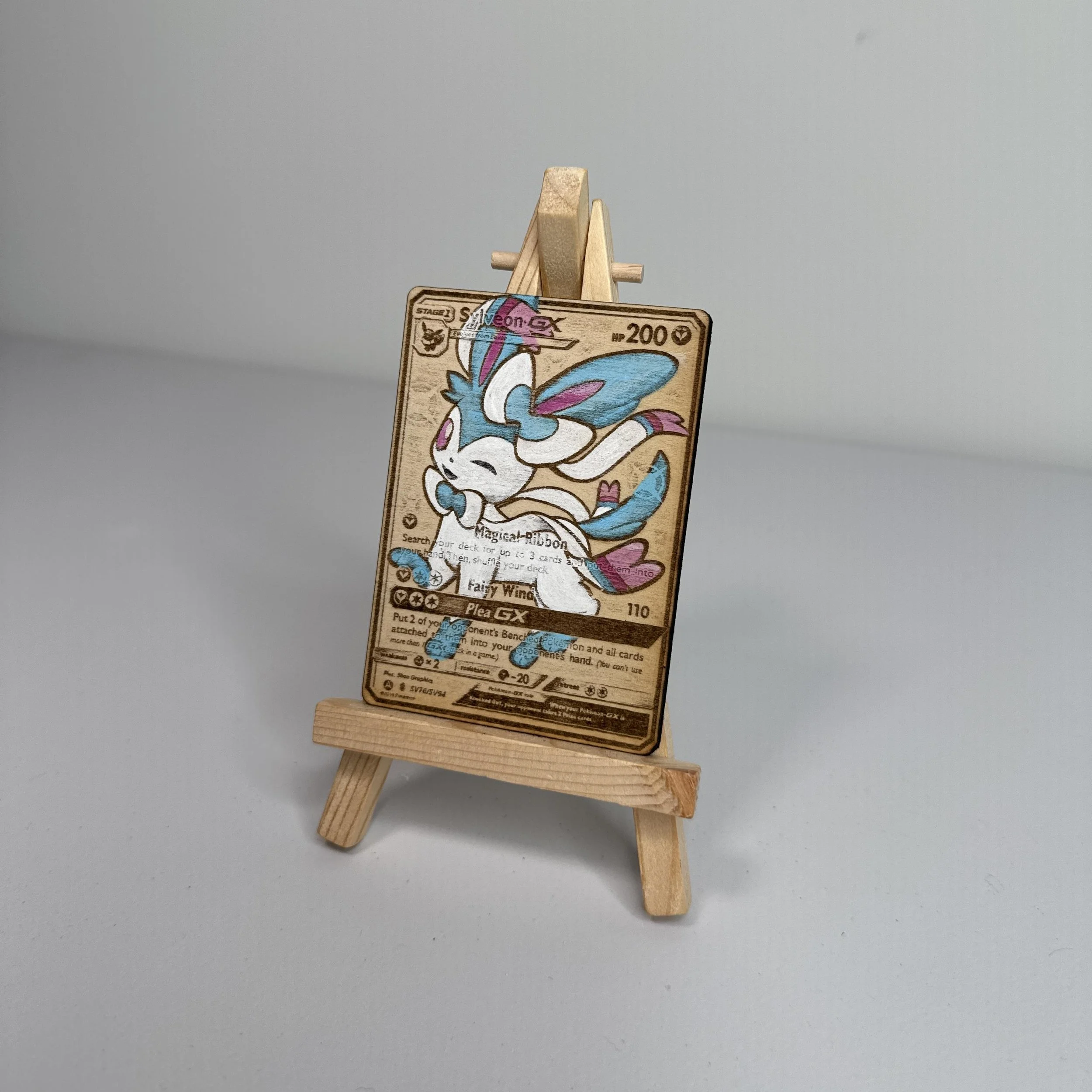 Sylveon (SV76) Engraved Wooden TCG Card
