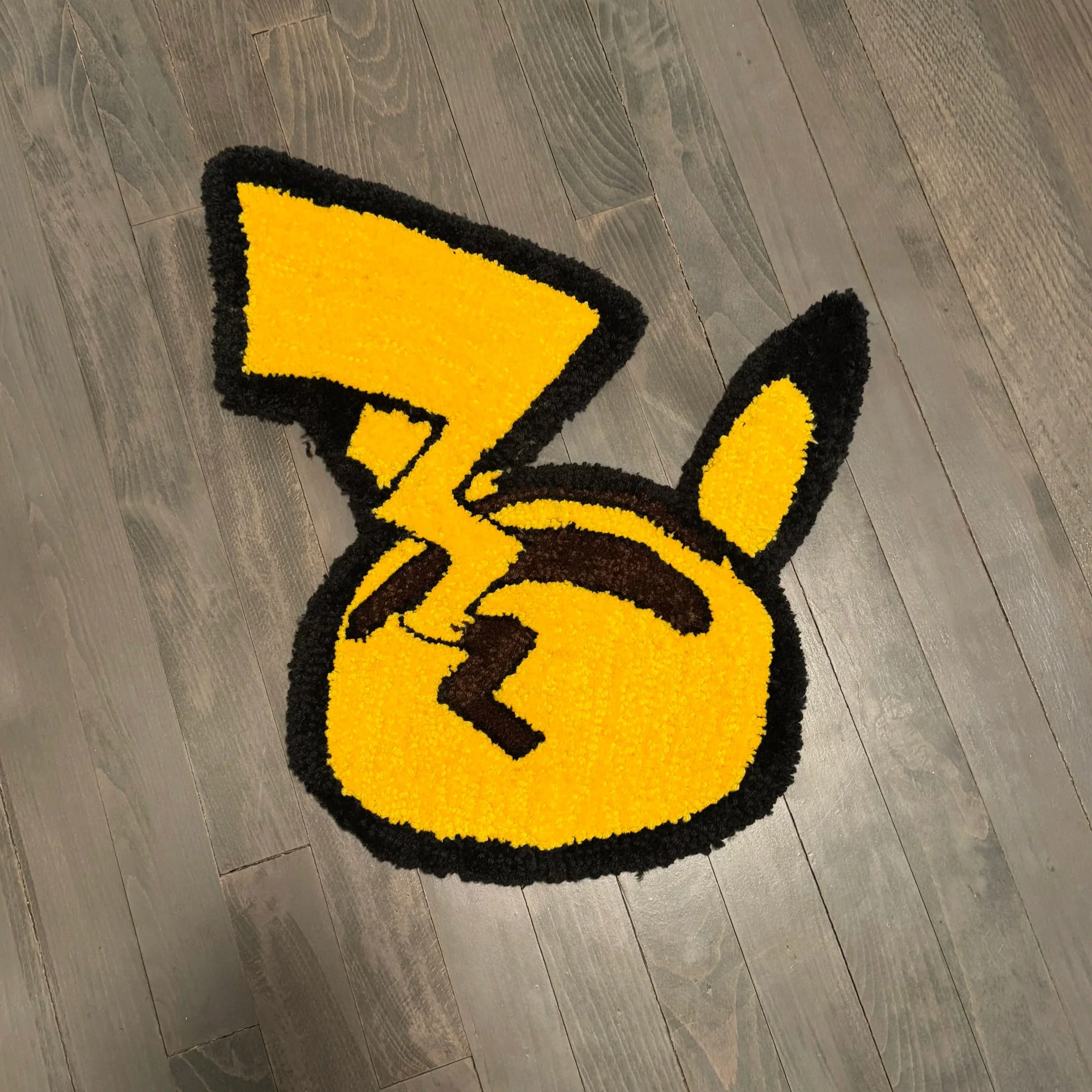 Pikachu Butt Handmade Pokemon Rug – 1ft x 1ft Acrylic Yarn