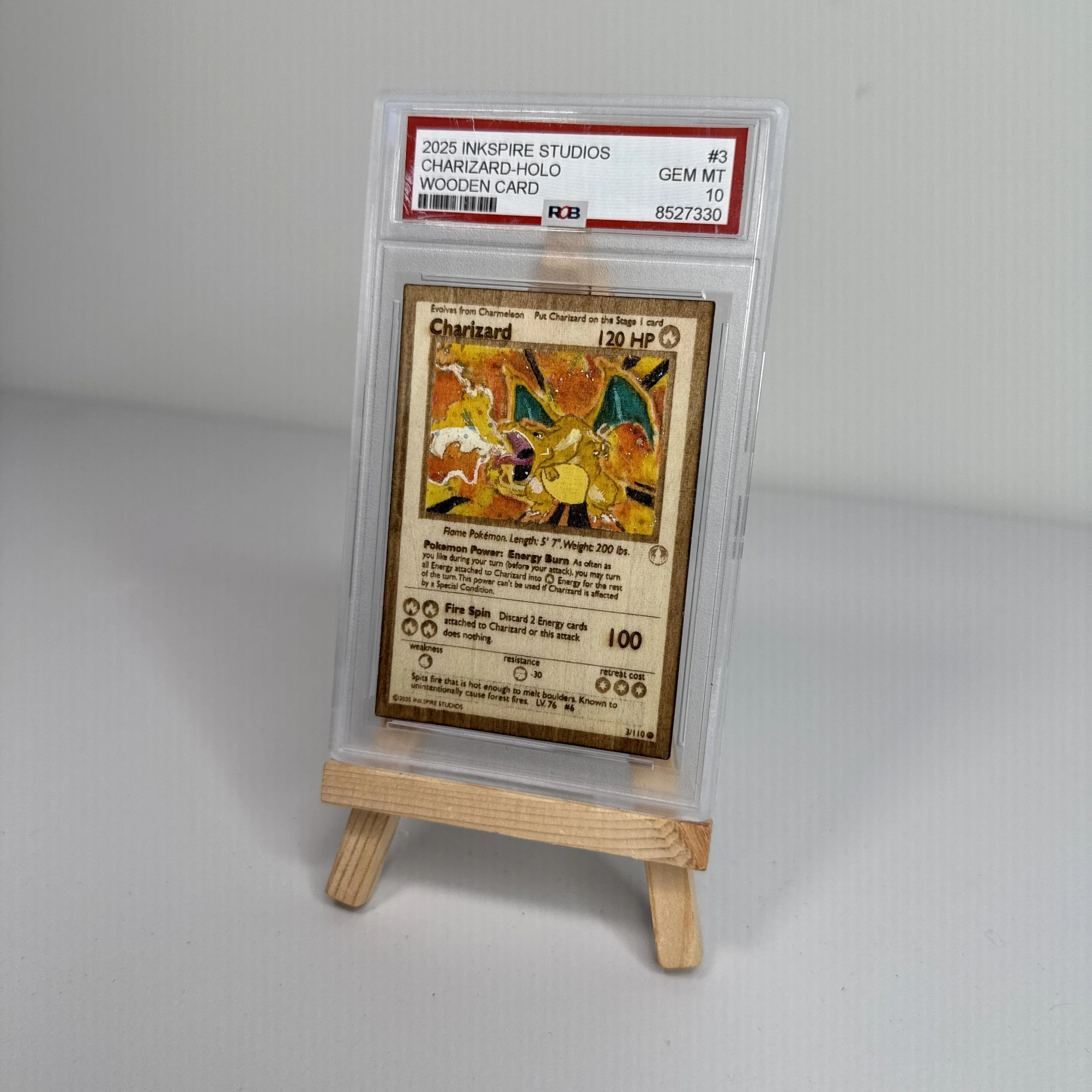 Charizard (4) Engraved Wooden TCG Card