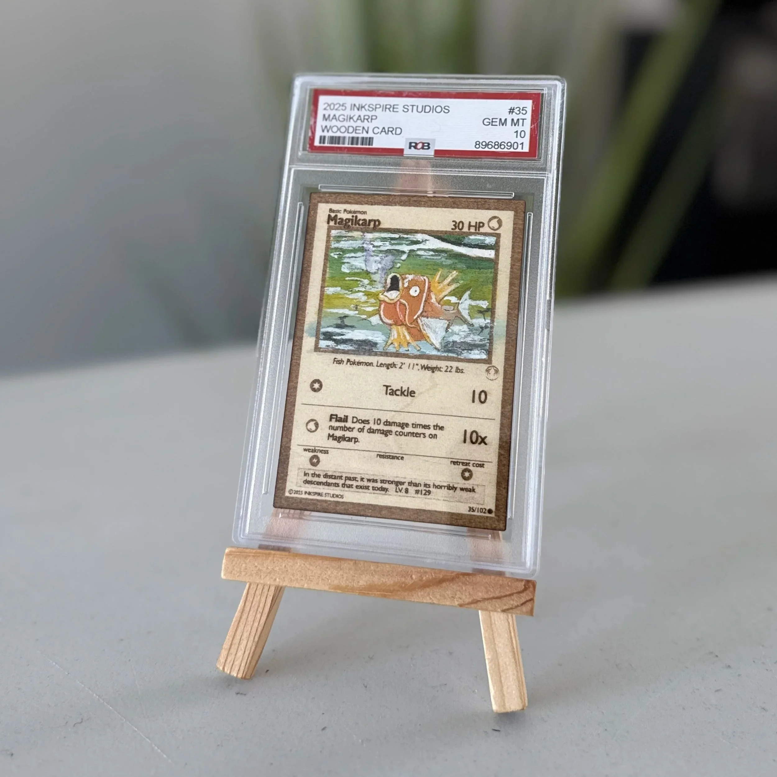Magikarp (35) Engraved Wooden TCG Card