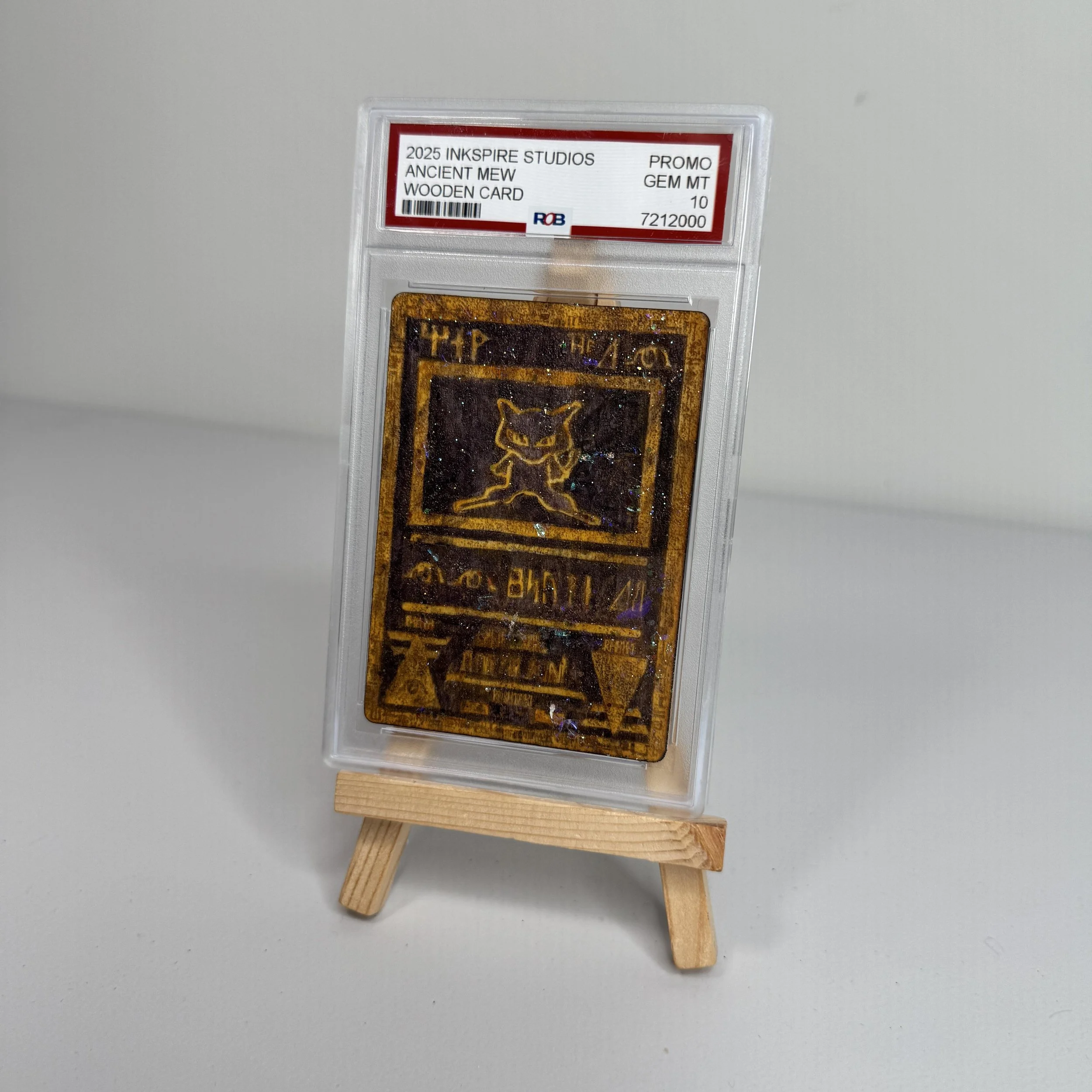 Ancient Mew (Promo) Engraved Wooden TCG Card