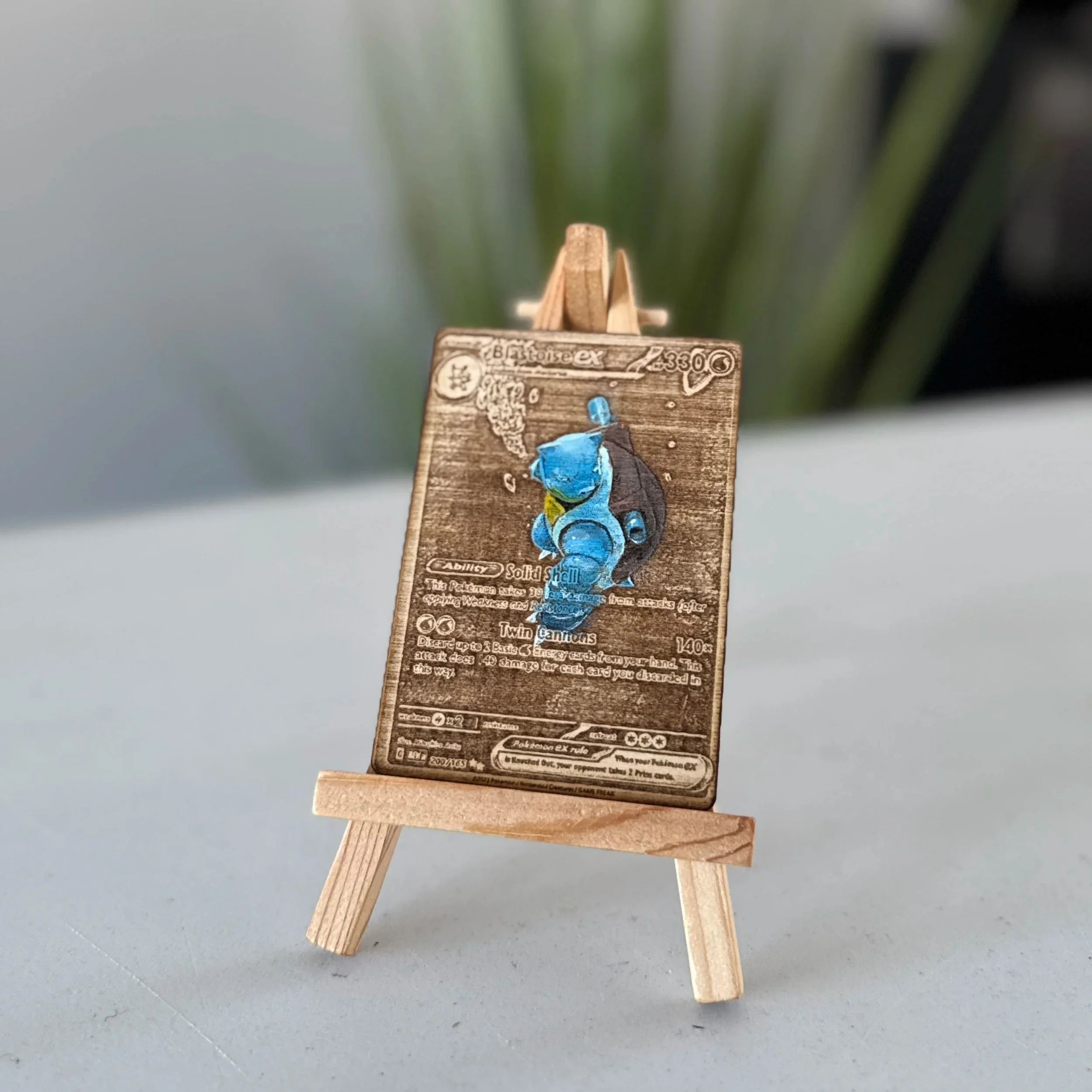 Blastoise (200) Engraved Wooden TCG Card