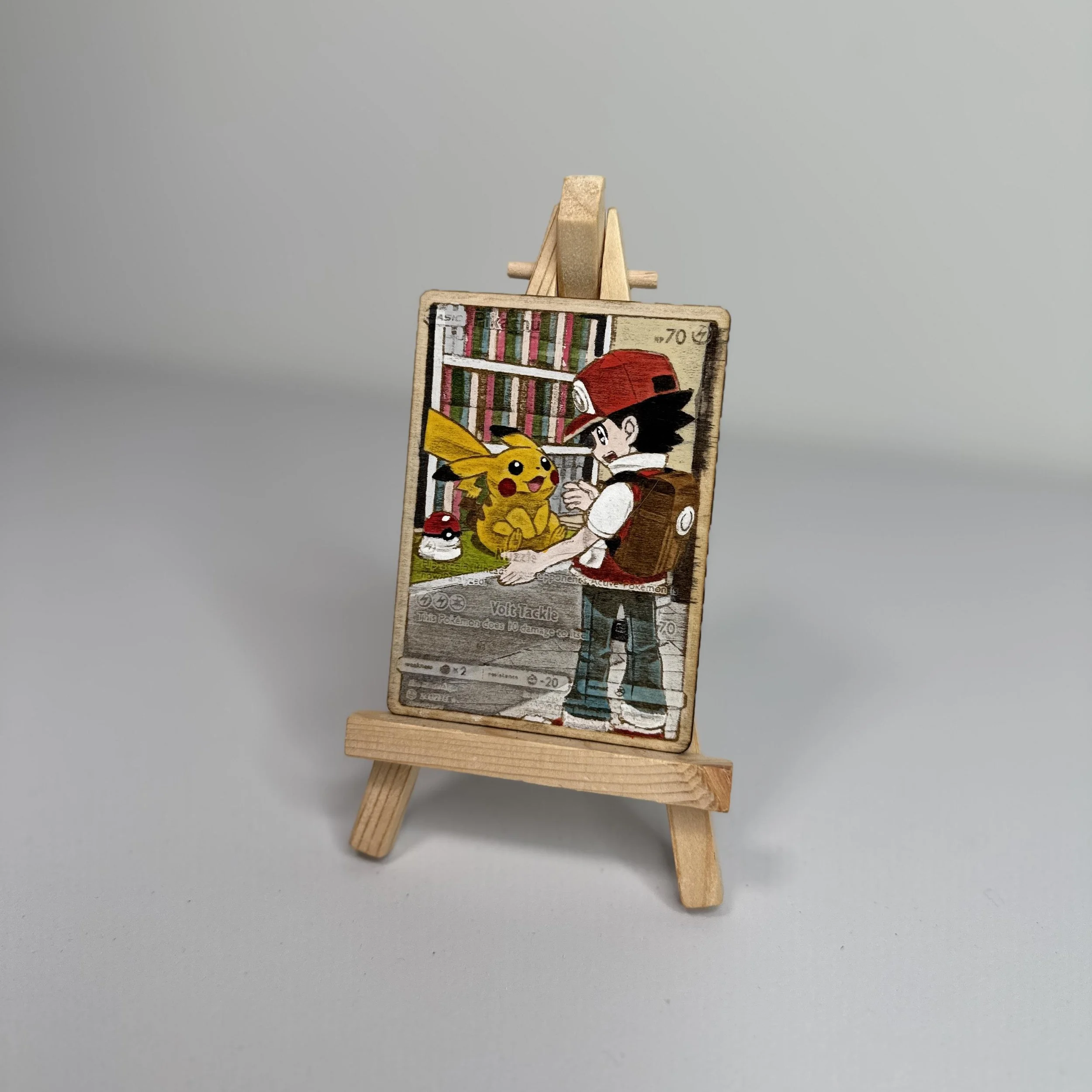 Pikachu (241) Engraved Wooden TCG Card