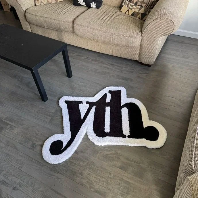 YTH Logo Handmade Rug – 3ft by 3ft Acrylic Yarn