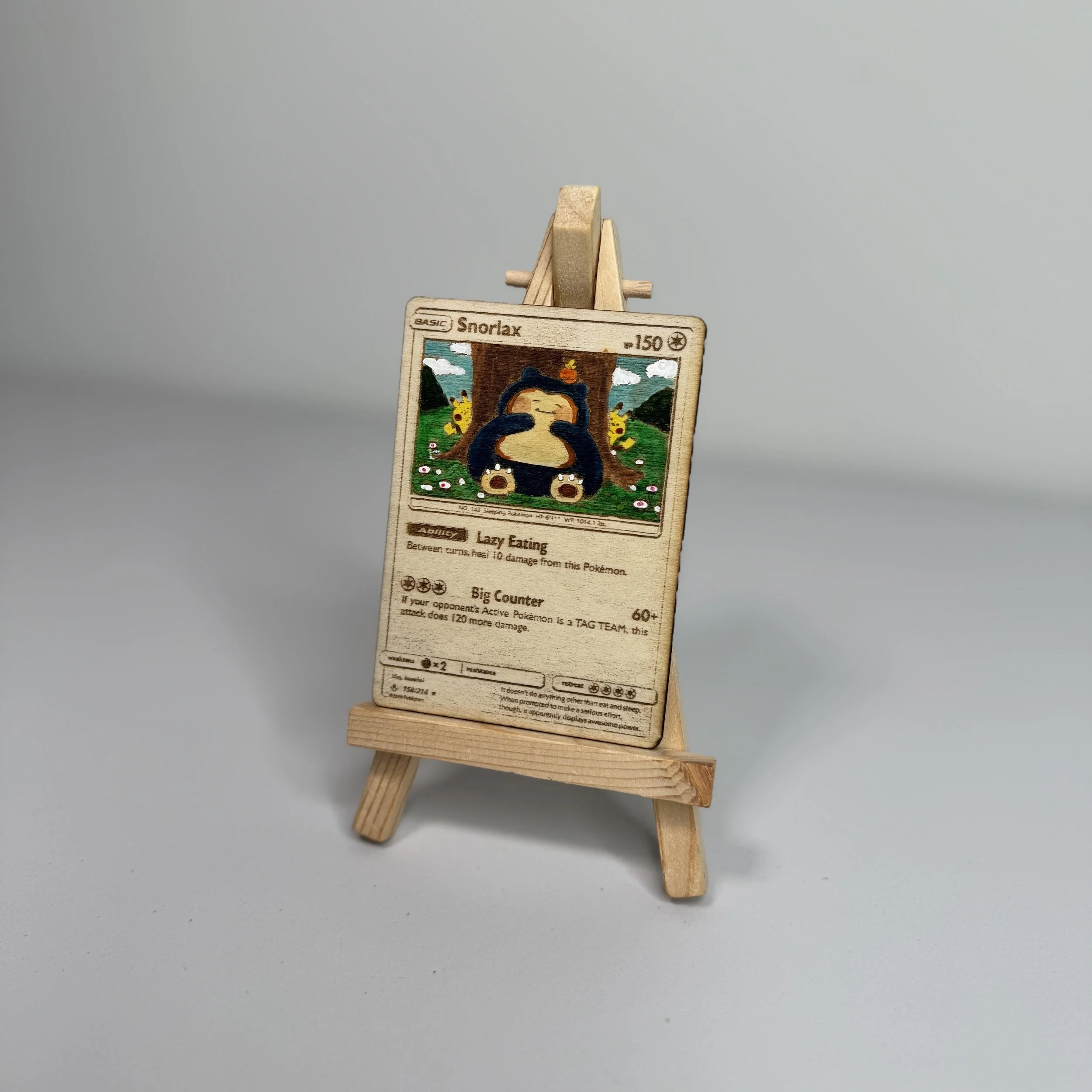 Snorlax (158) Engraved Wooden TCG Card