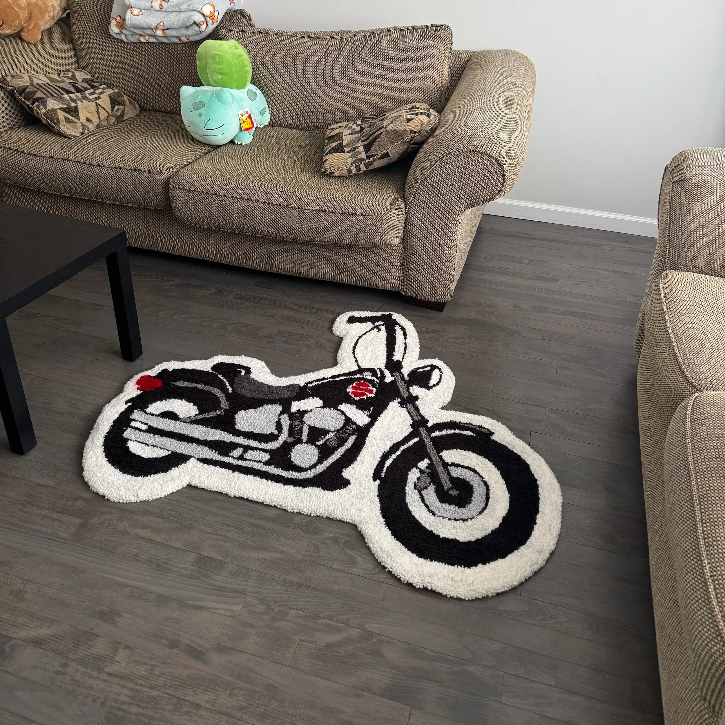 Motorcycle Handmade Rug – 4ft by 3ft Acrylic Yarn