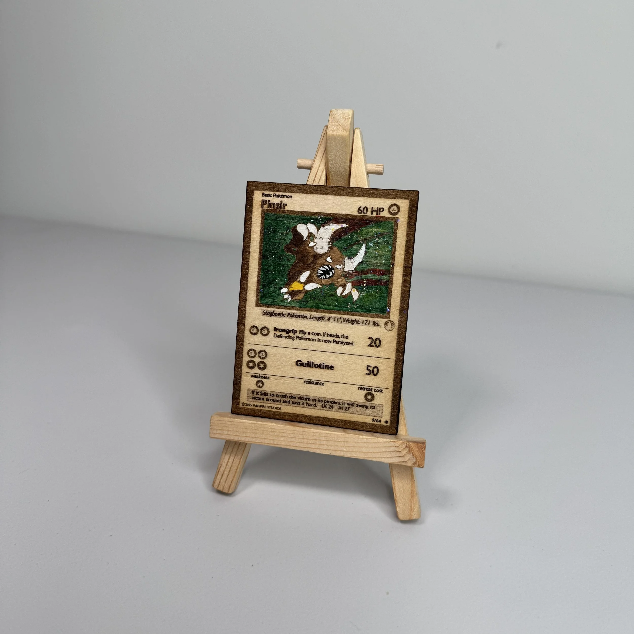 Pinsir (9) Engraved Wooden TCG Card