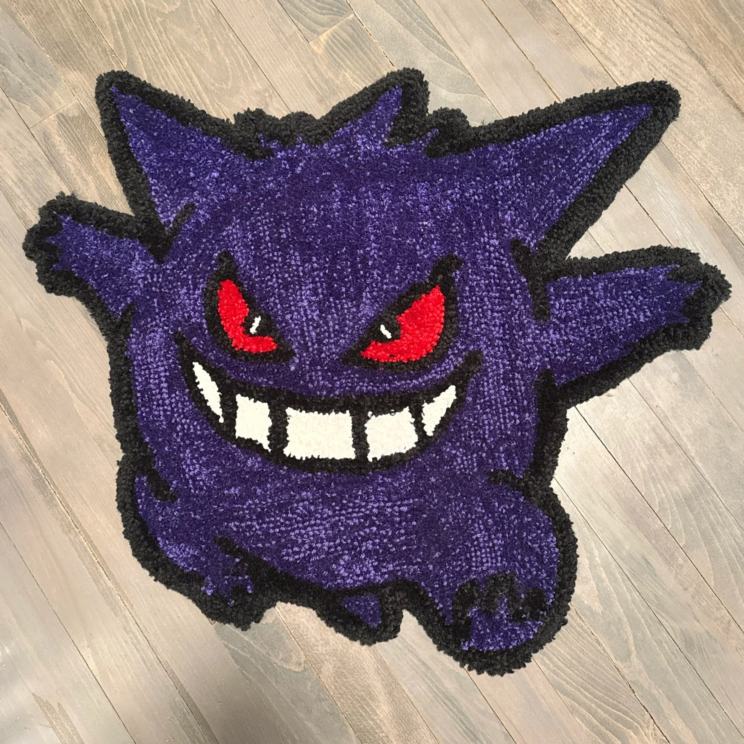 Gengar Handmade Pokemon Rug – 2ft x 2ft Acrylic Yarn