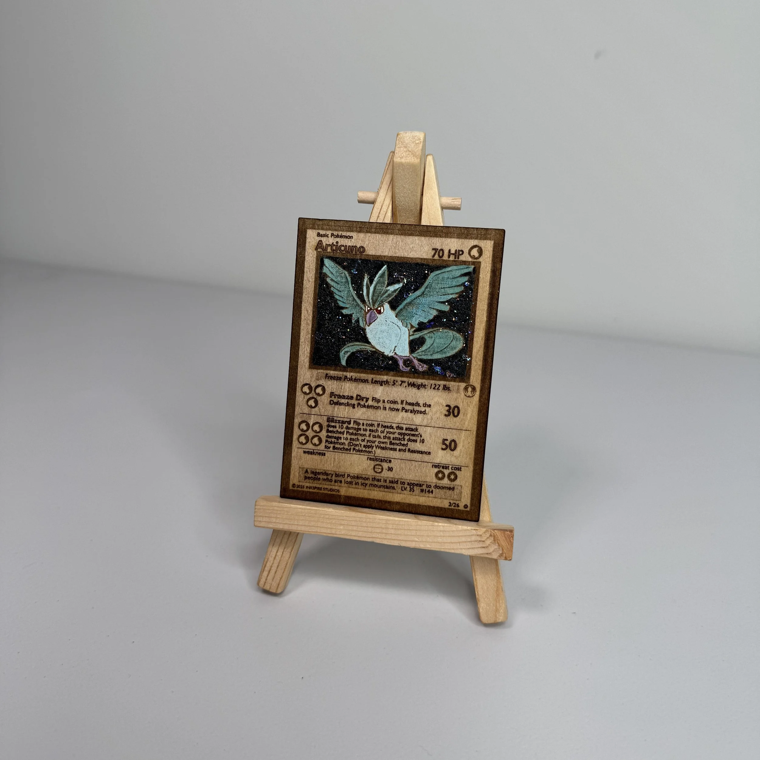 Articuno (2) Engraved Wooden TCG Card