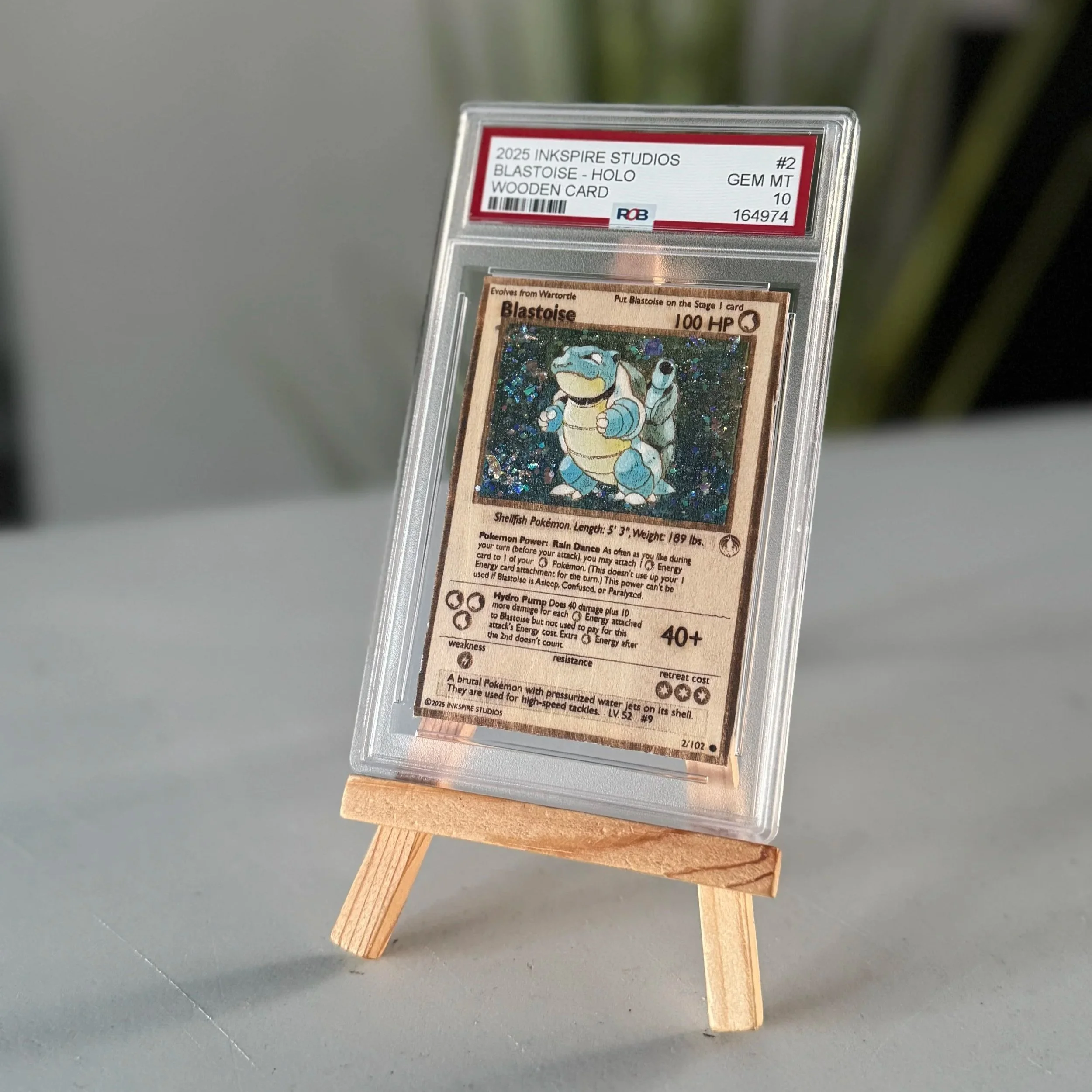 Blastoise (2) Engraved Wooden TCG Card