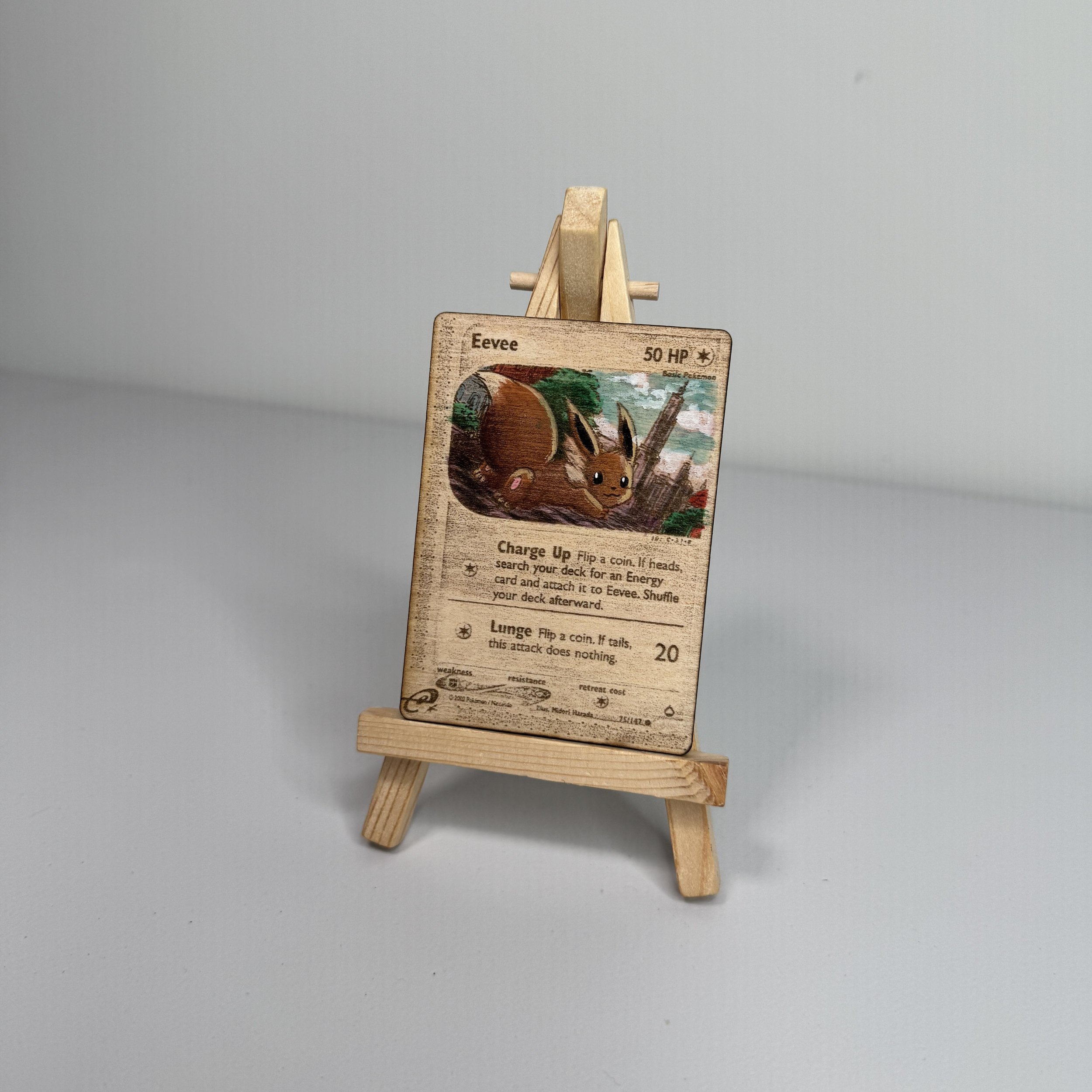 Eevee (75) Engraved Wooden TCG Card