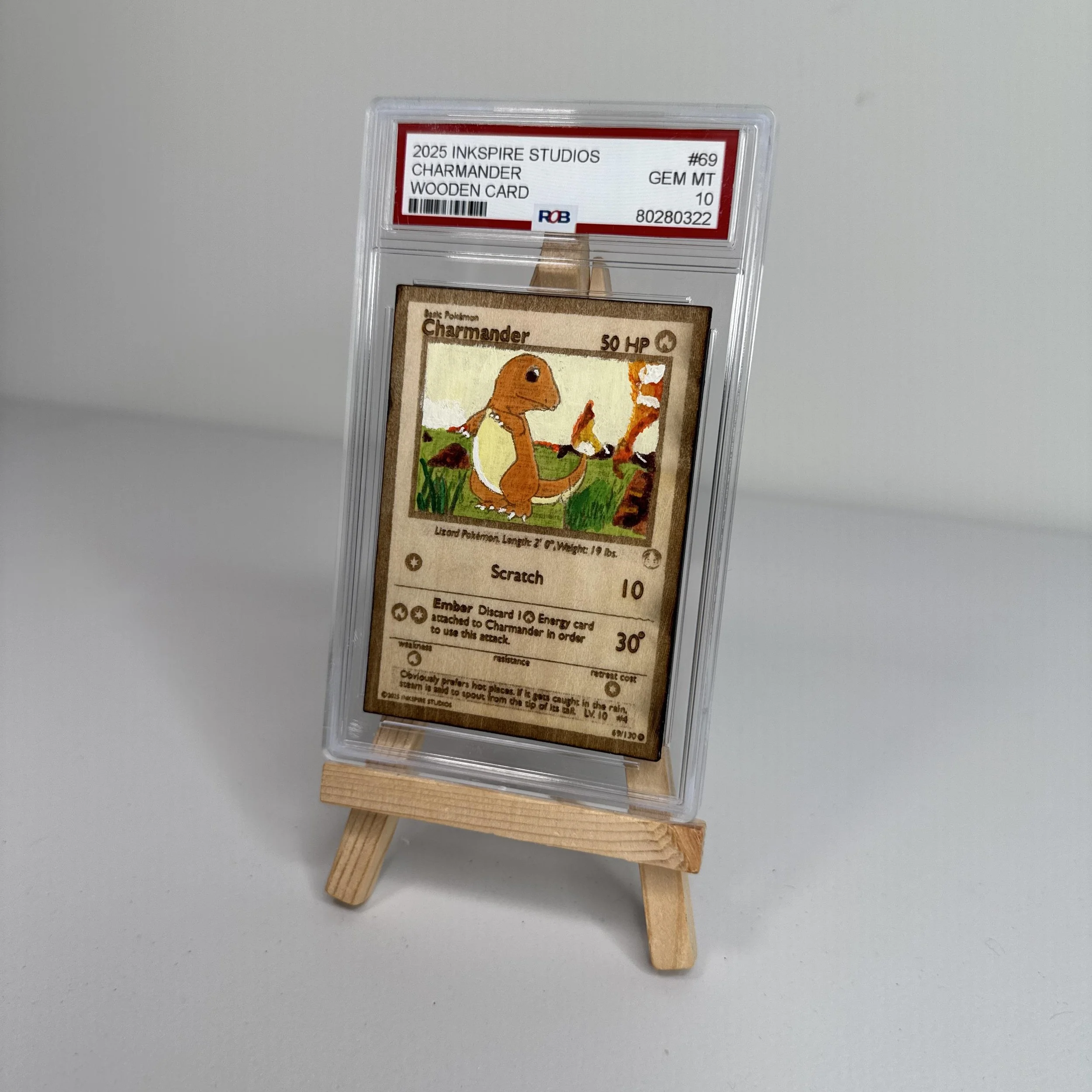 Charmander (69) Engraved Wooden TCG Card